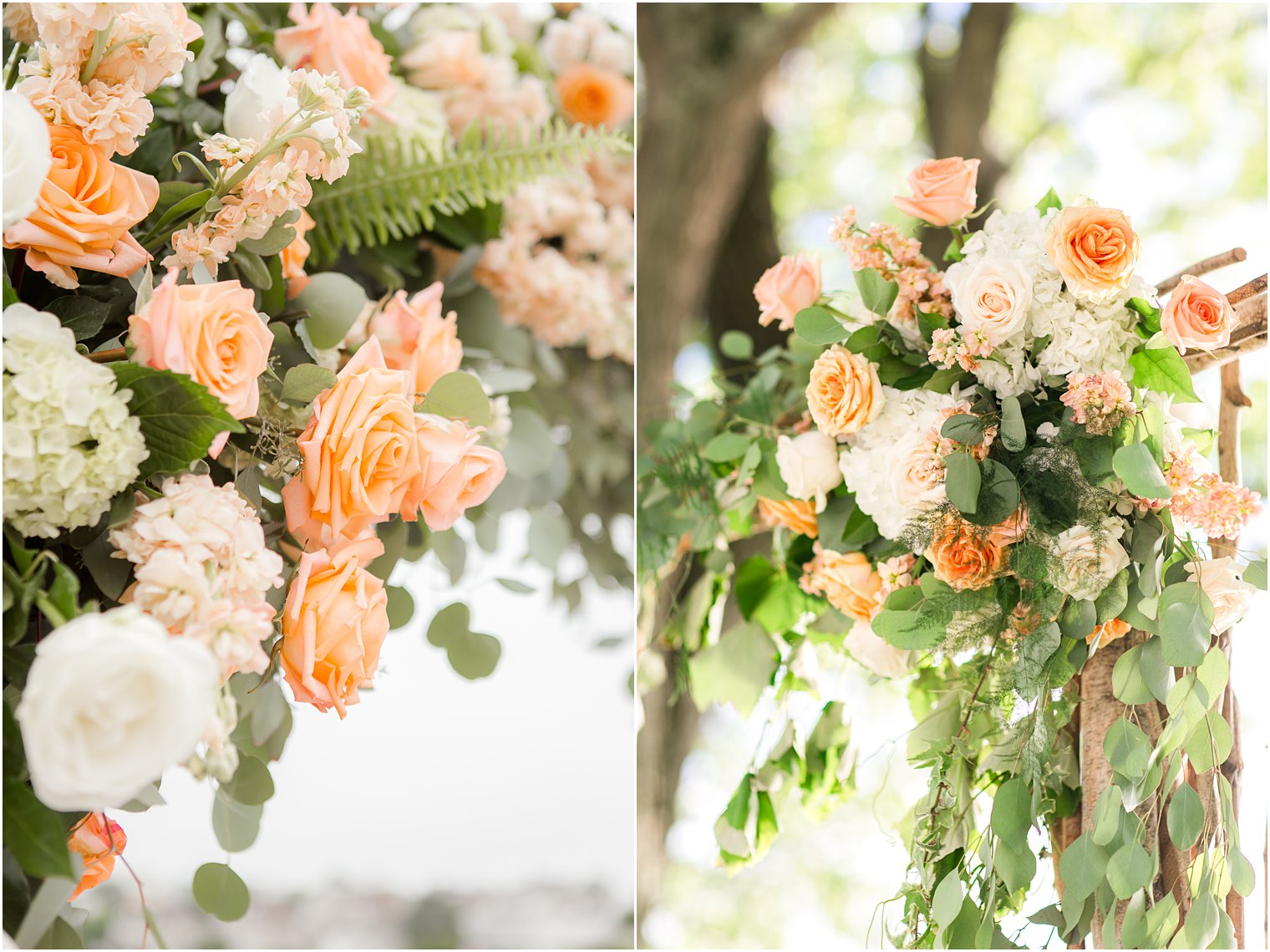 Wedding ceremony florals by Laurelwood Designs at Indian Trail Club