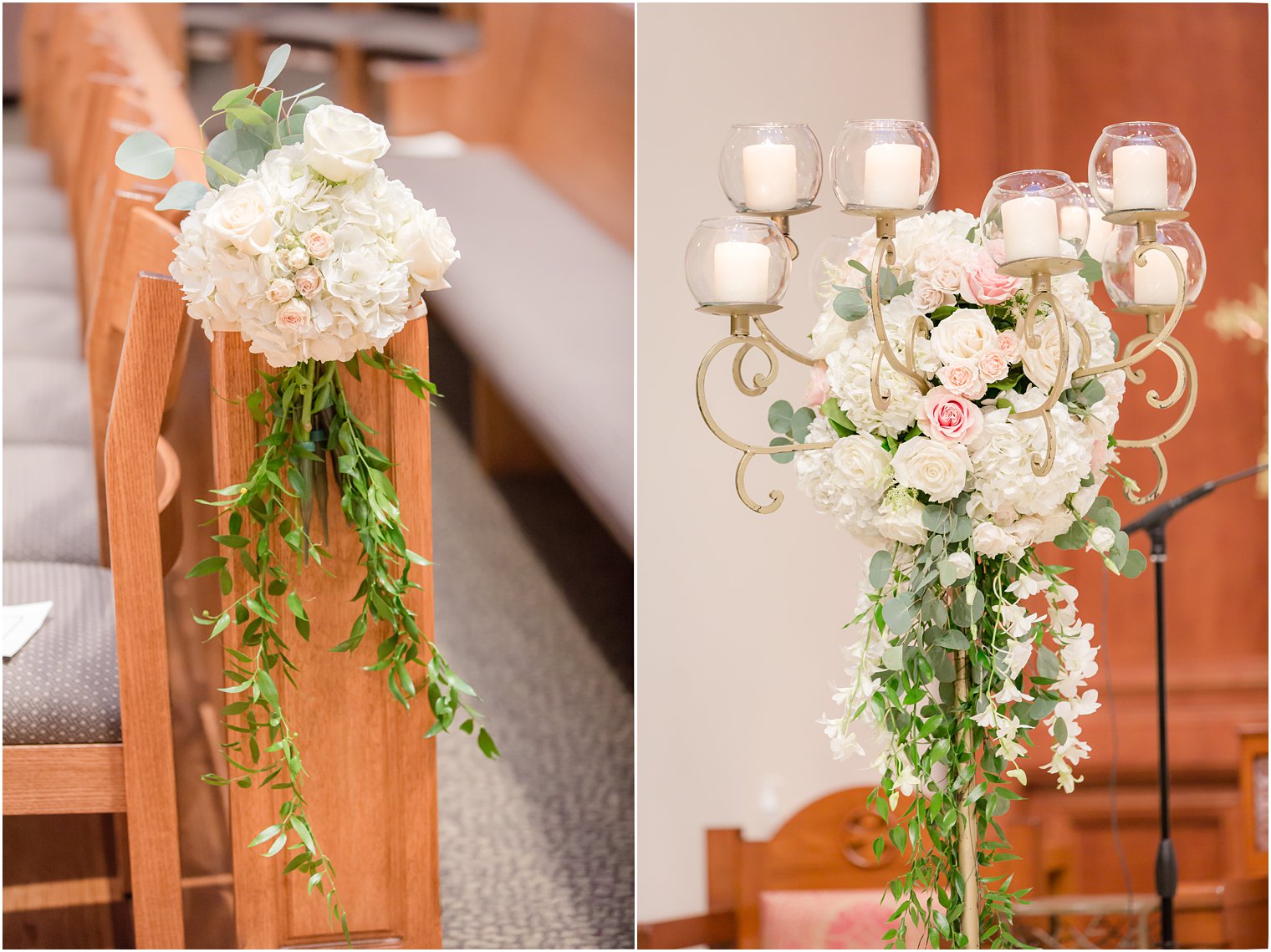 Wedding ceremony florals by Crest Florist