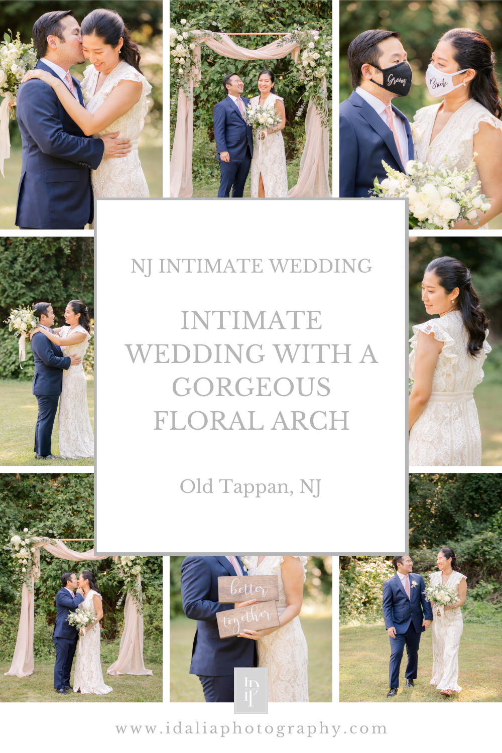 NJ Intimate Wedding with a Gorgeous Floral Arch by NJ Photographer Idalia Photography