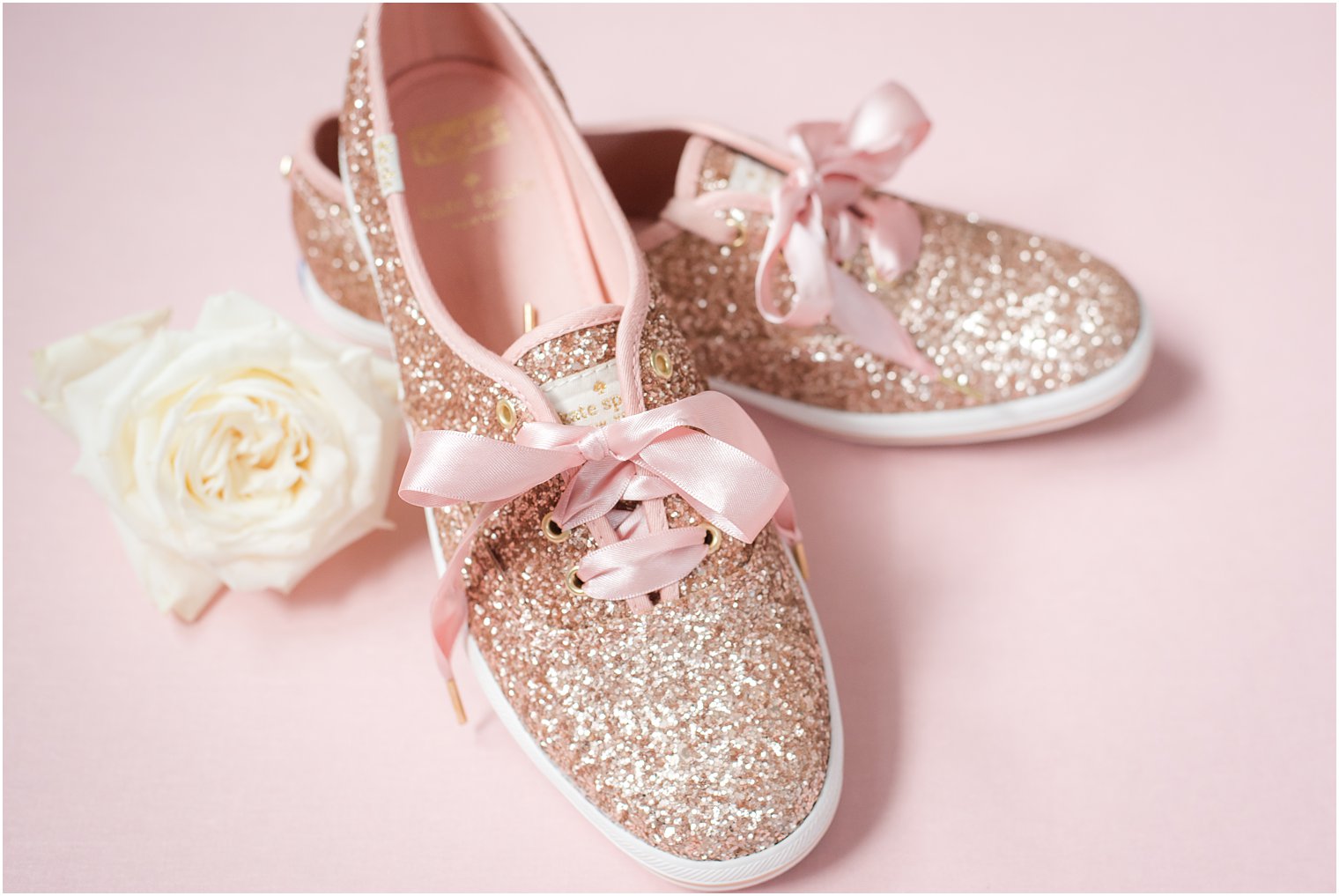 Keds by Kate Spade rose gold glitter sneakers