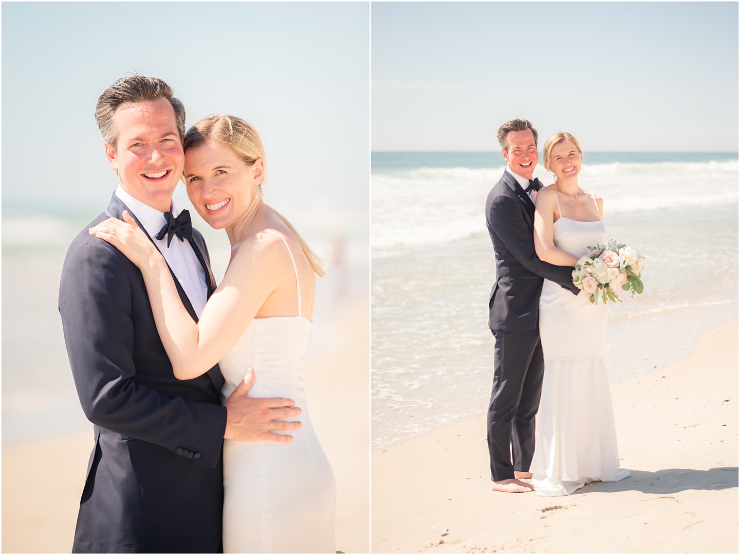 Bride and groom photos on the beach on LBI