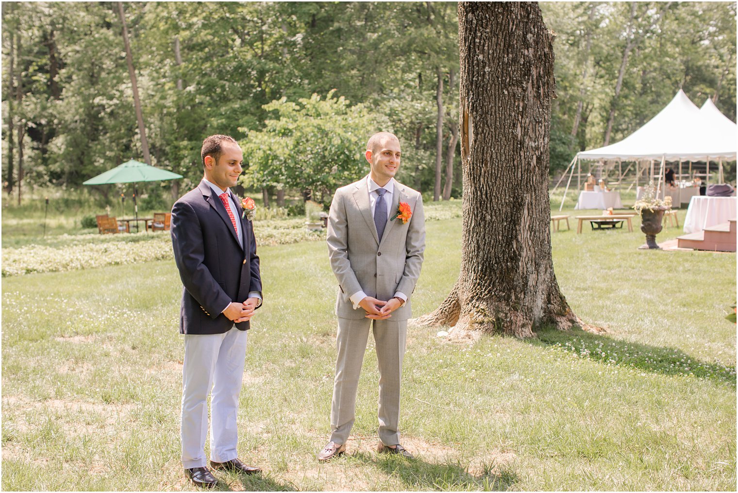 Groom's reaction seeing bride walk down the aisle