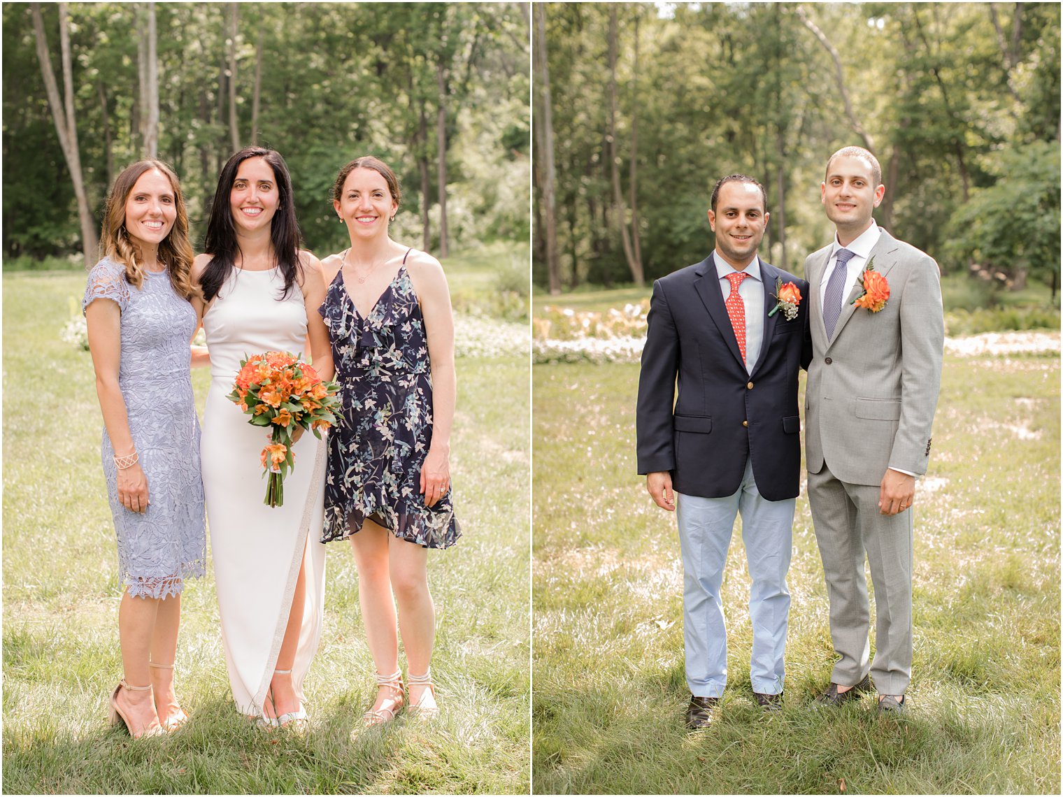 Family photo during intimate wedding