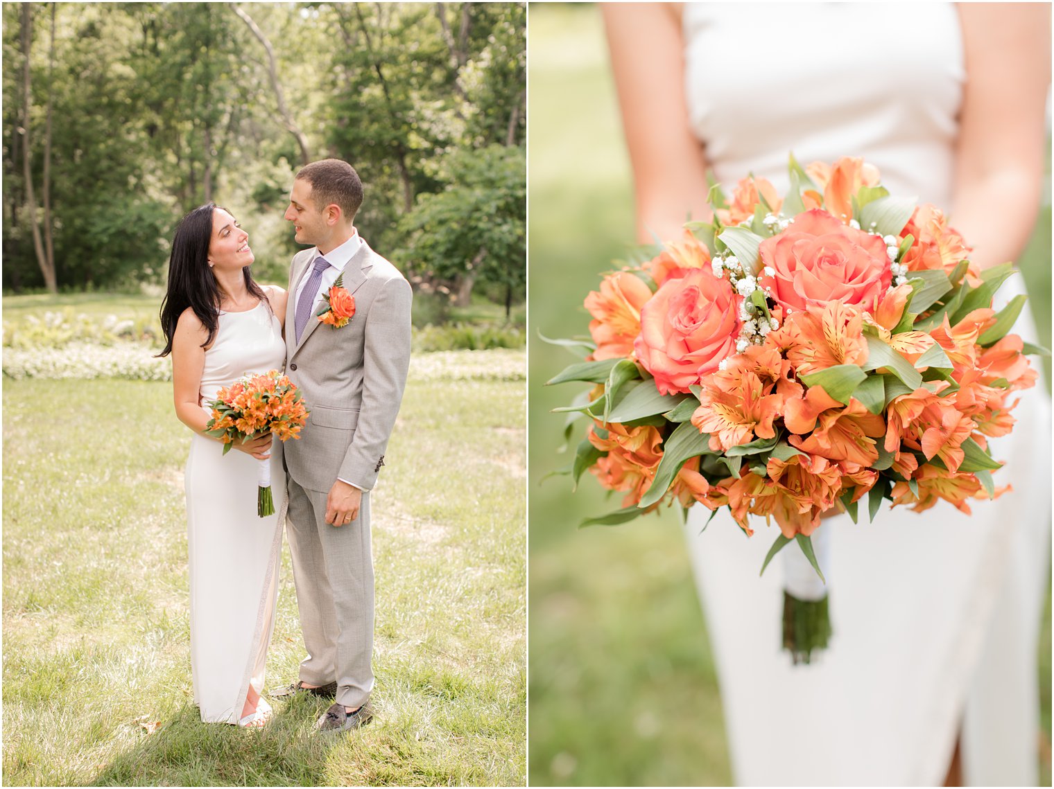 Bride and groom during intimate wedding during COVID-19