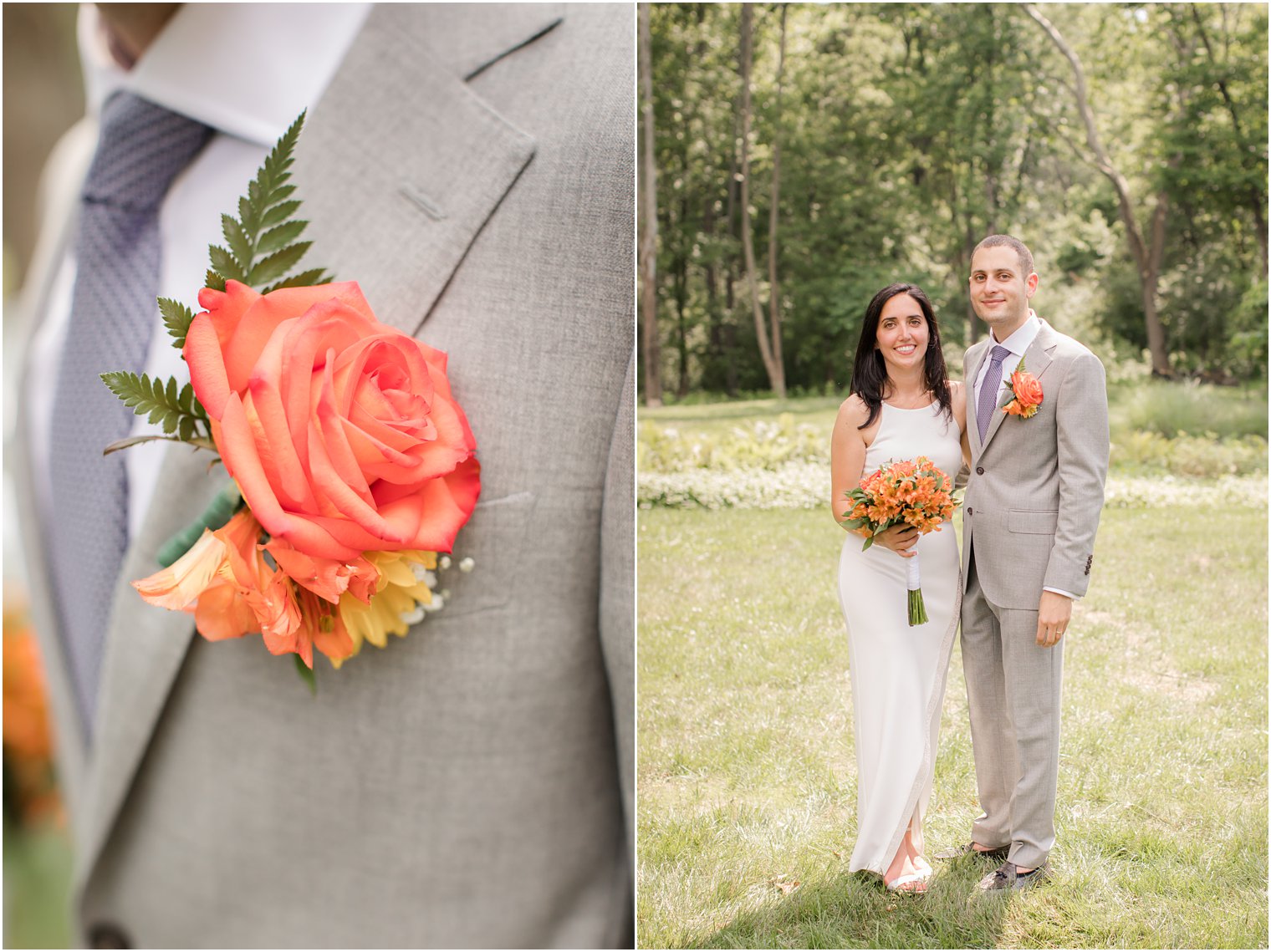 Bride and groom during intimate wedding during COVID-19