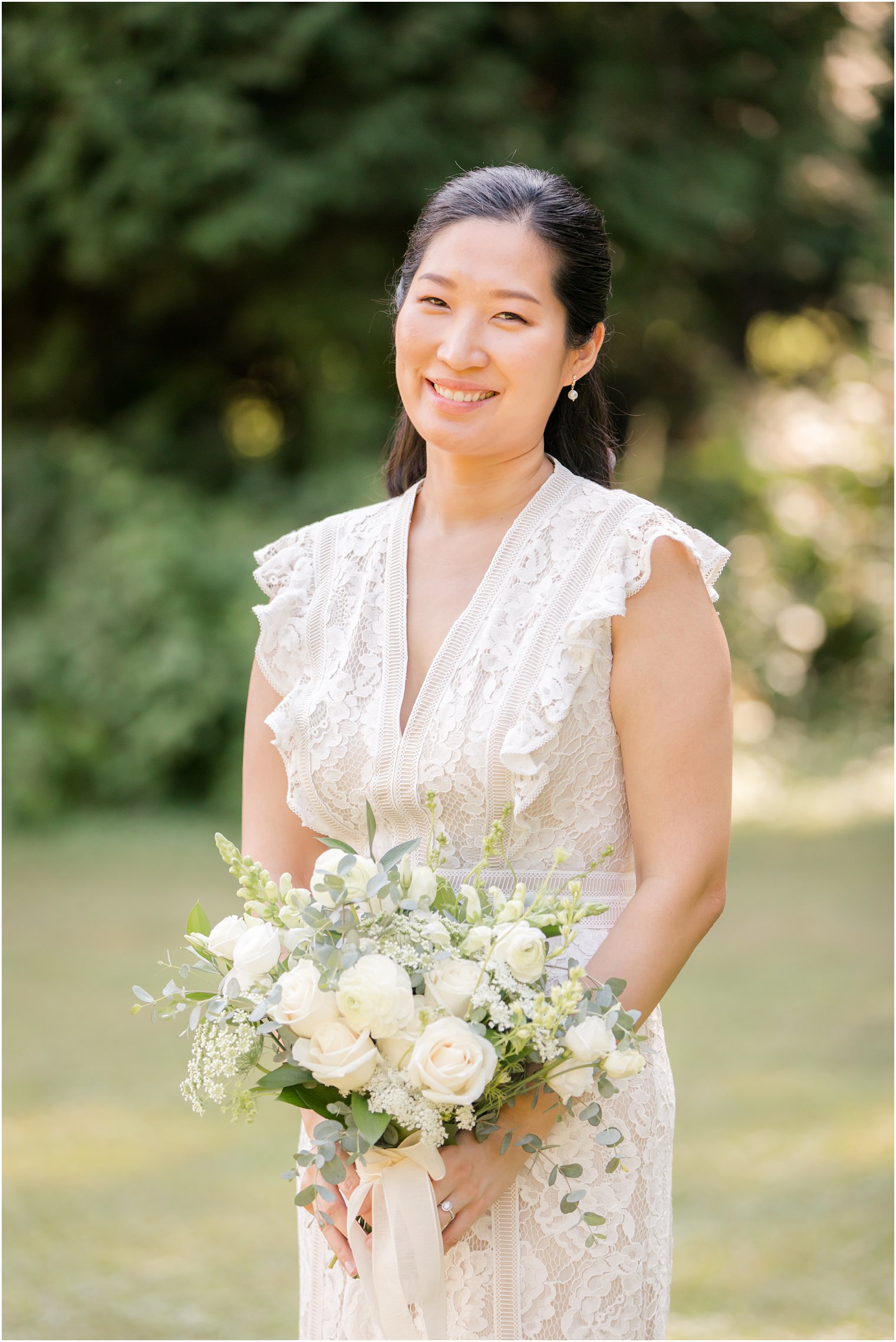 Bridal portrait during NJ Intimate Wedding with a Gorgeous Arch by Idalia Photography