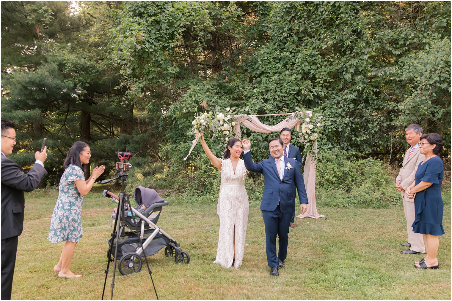 Processional after NJ Intimate Wedding with a Gorgeous Arch by Idalia Photography