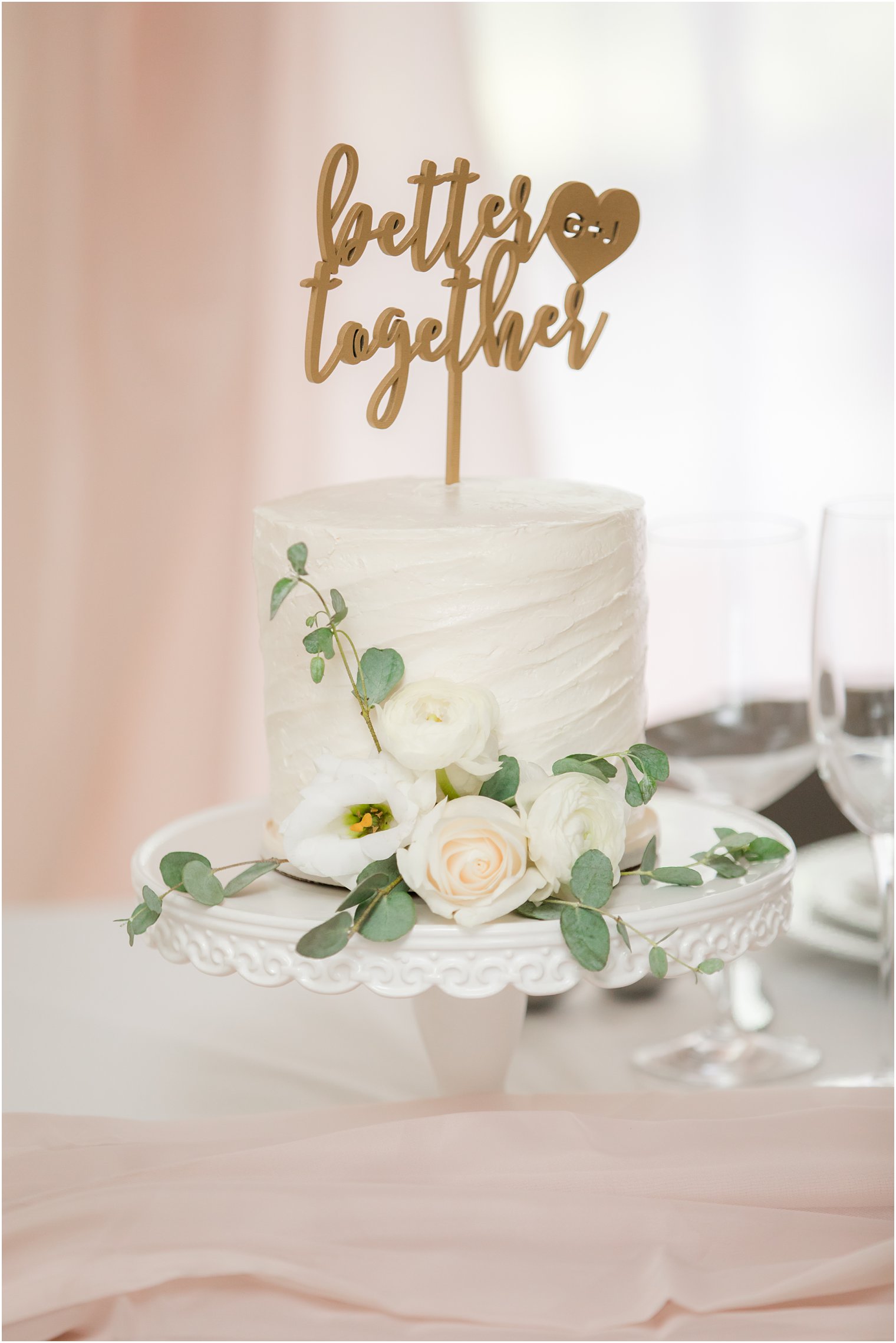 Wedding cake with Better Together cake topper