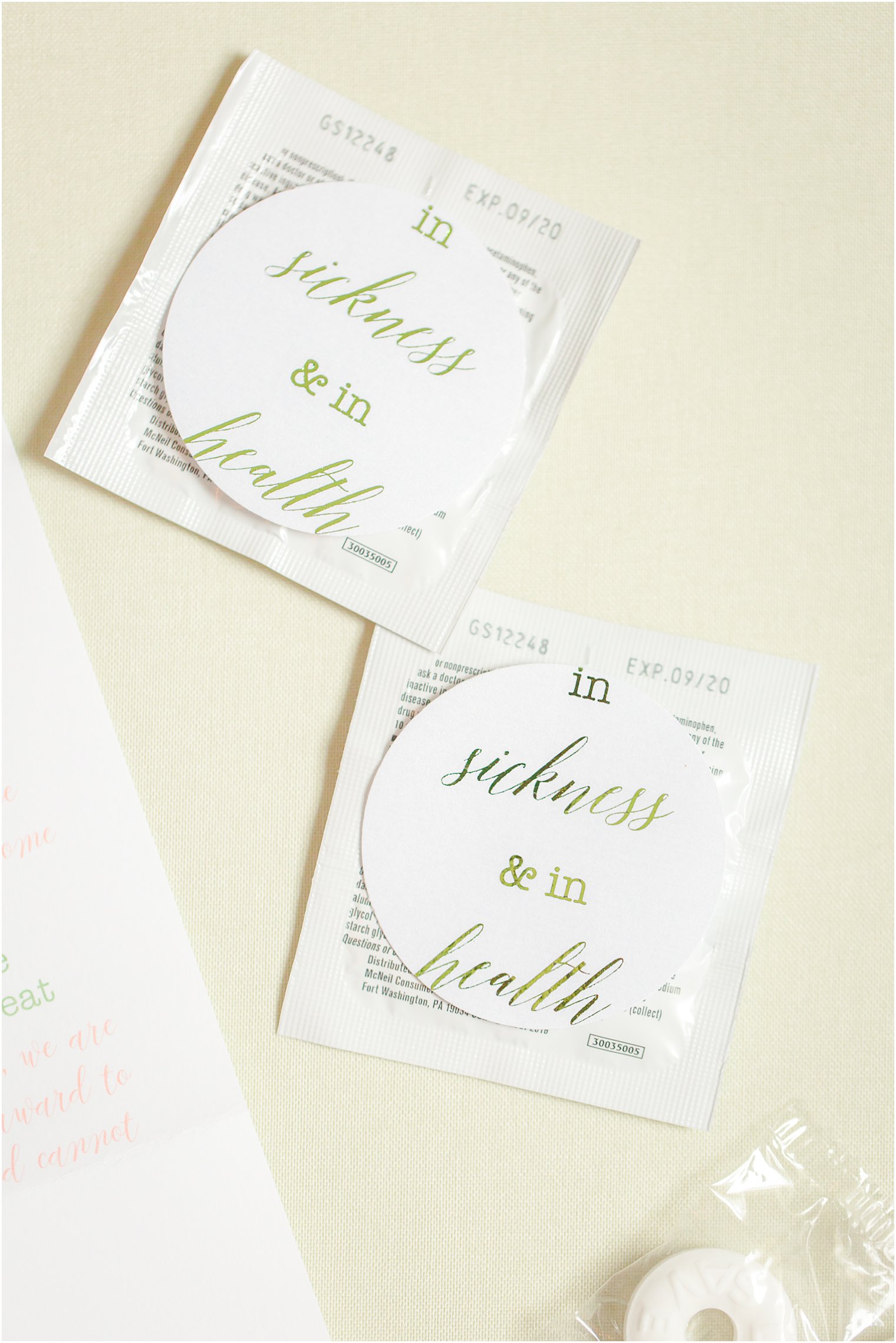In sickness and in health gift tags