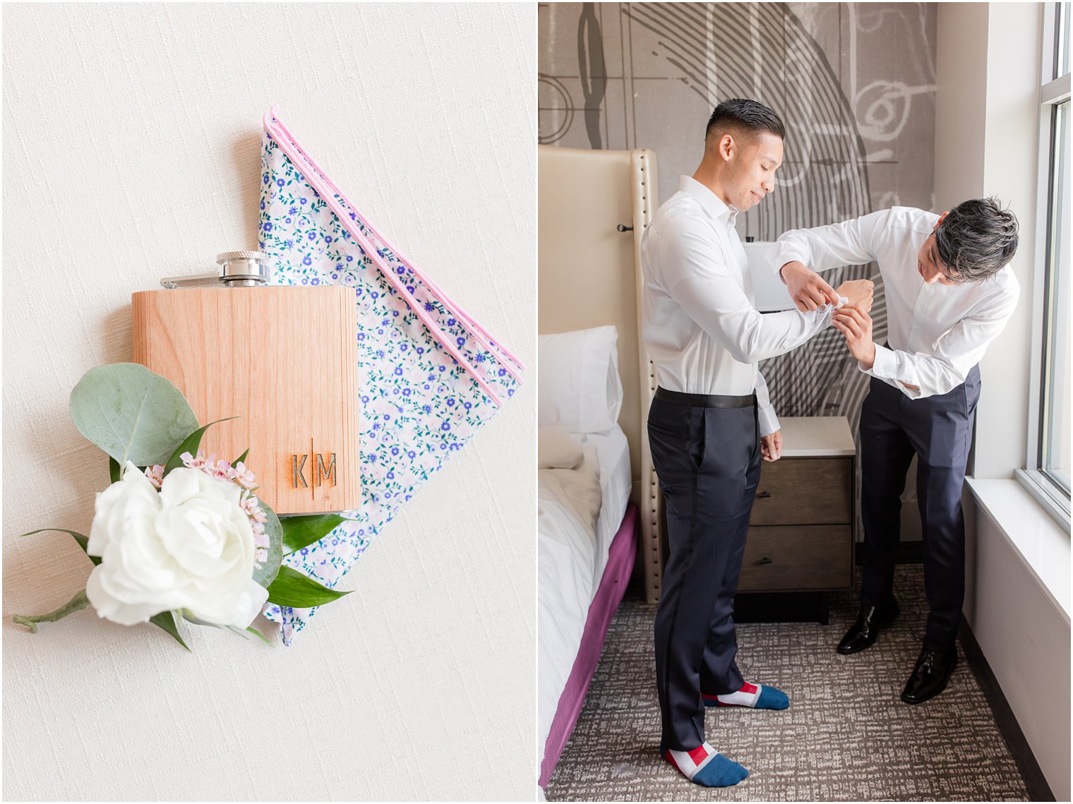 Groom getting ready for his wedding