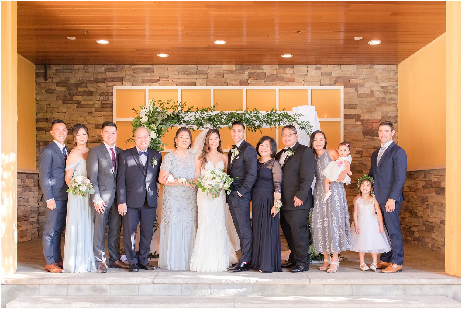 Family with bride and groom at Stone House at Stirling Ridge