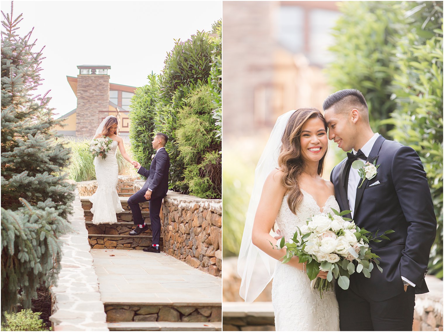 Bride and groom portraits at Stone House at Stirling Ridge