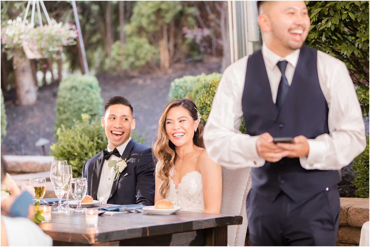 Outdoor tented reception at Stone House at Stirling Ridge