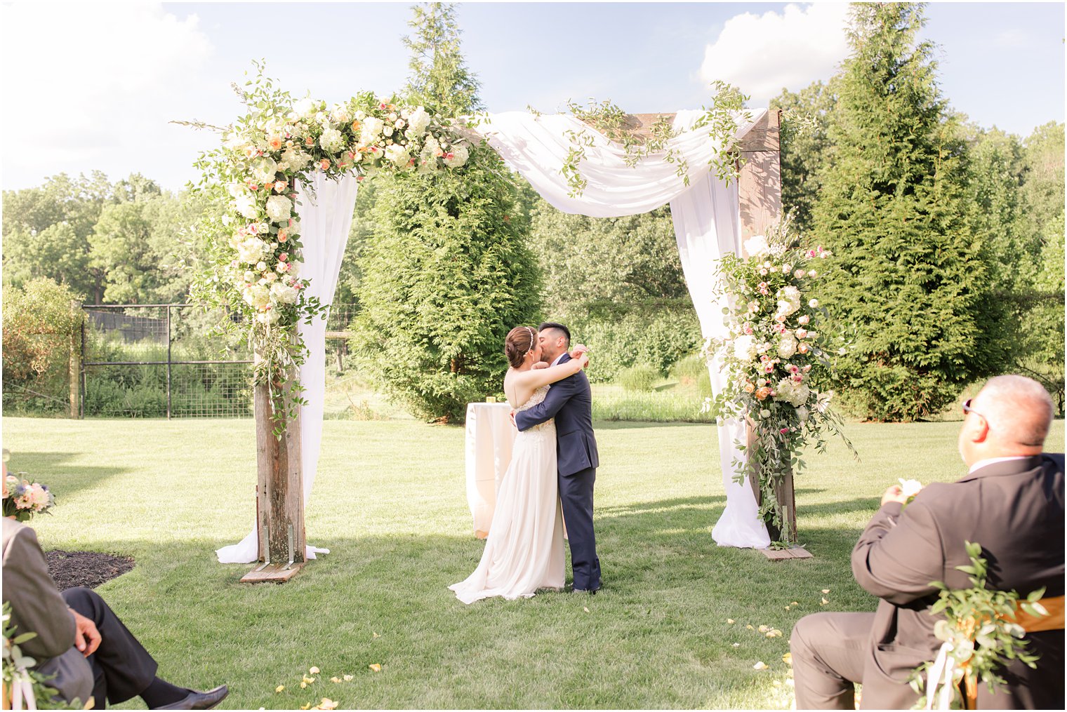 Outdoor wedding ceremony at Ninety Acres at Natirar in Peapack NJ