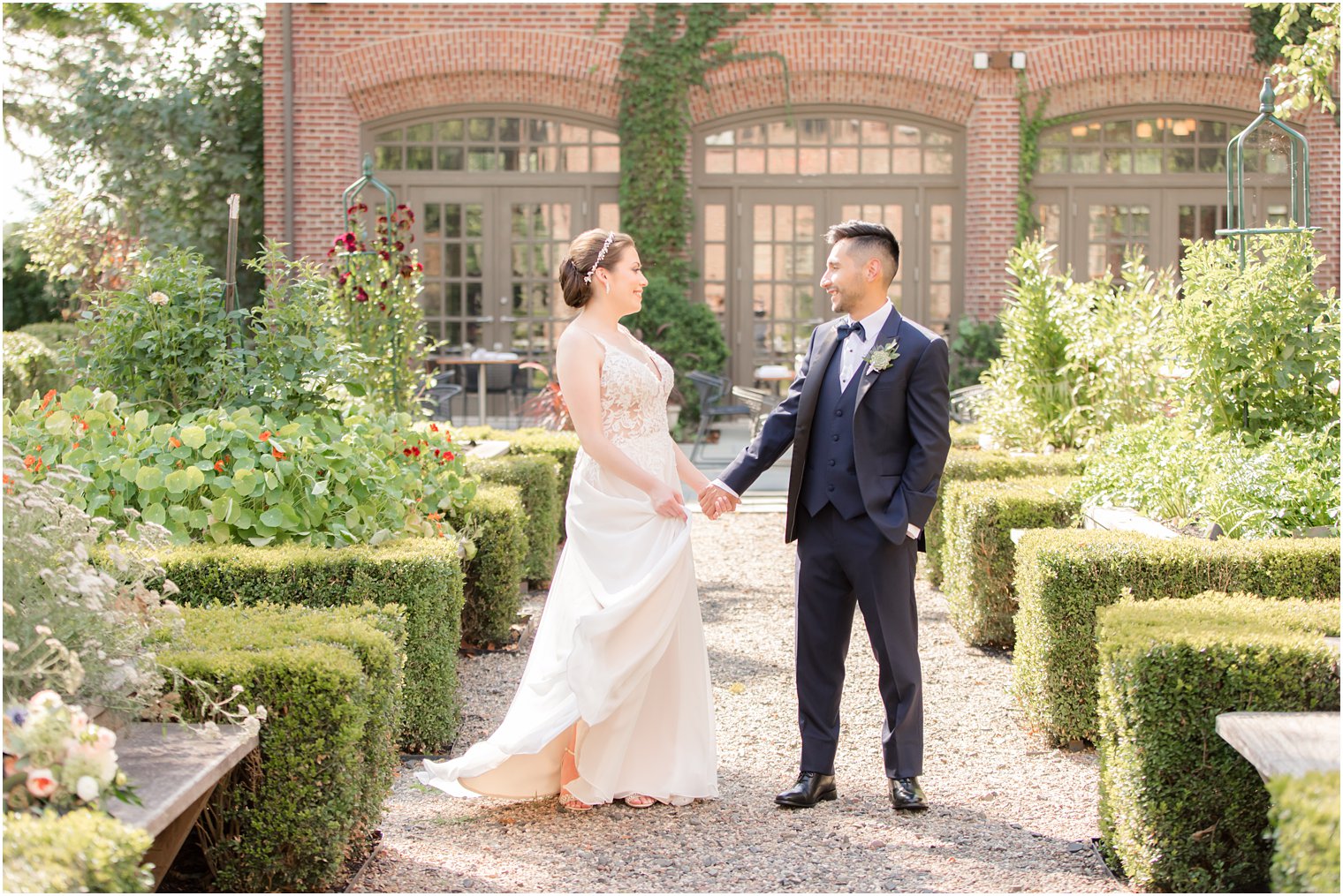 Groom twirling his bride at Ninety Acres at Natirar wedding