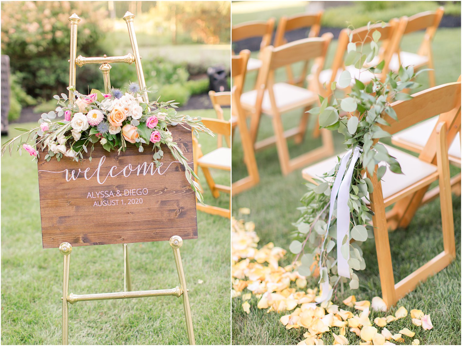 Outdoor wedding ceremony at Ninety Acres at Natirar in Peapack NJ