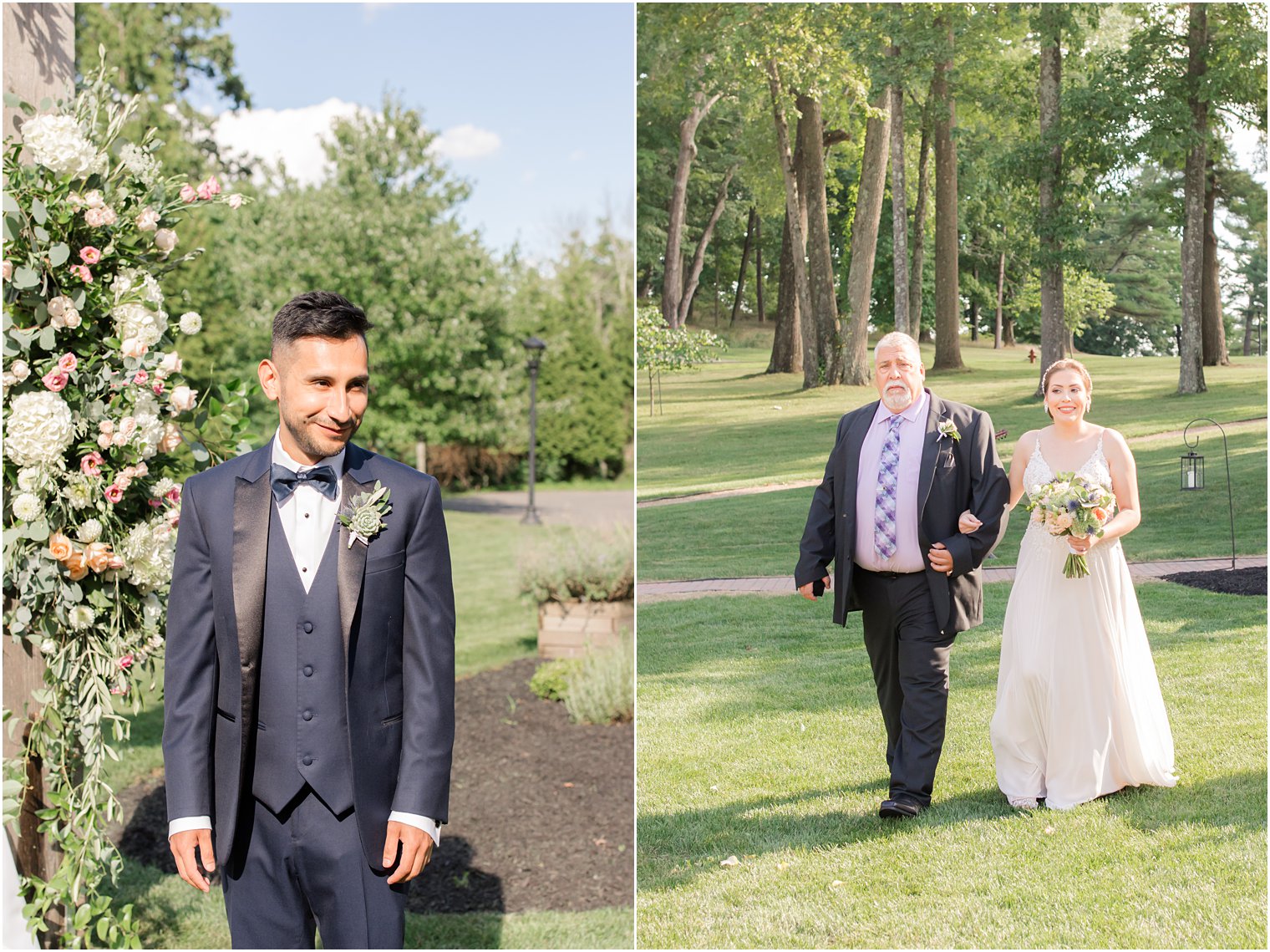 Outdoor wedding ceremony at Ninety Acres at Natirar in Peapack NJ