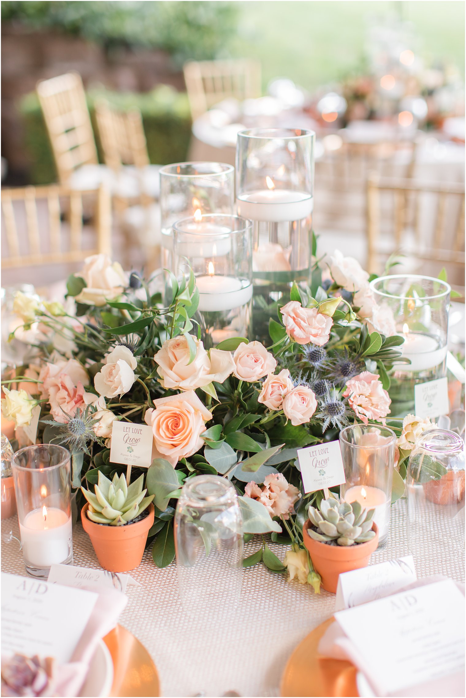 Floral center pieces by Jardiniere Flowers