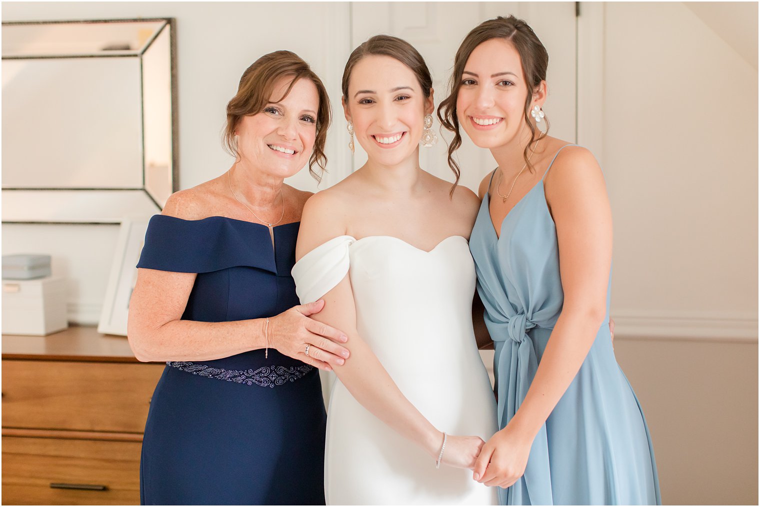 Bride and her mother and sister