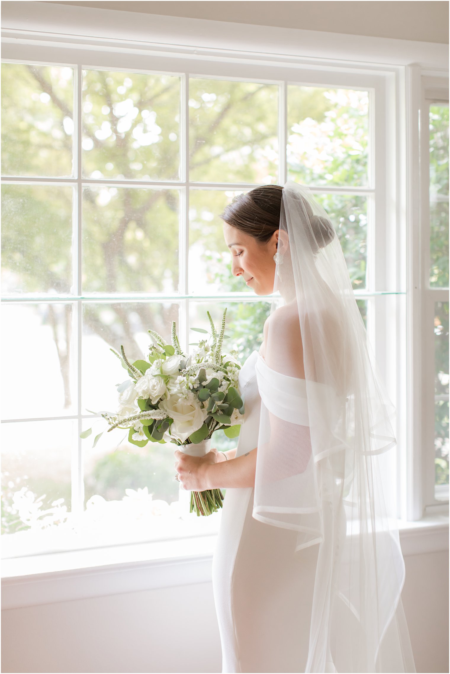 bridal portrait near a window