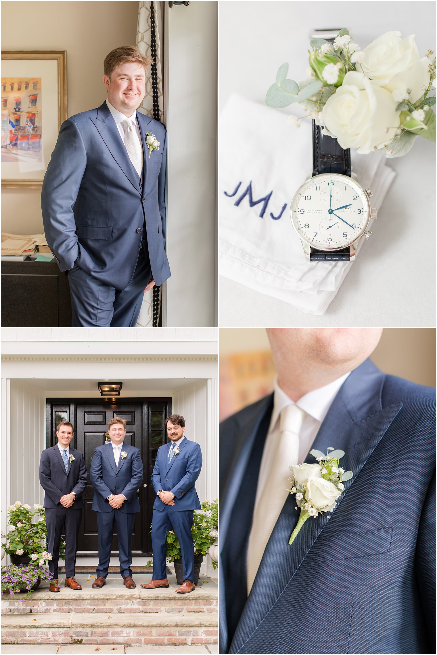 classic groom prep photos on wedding day