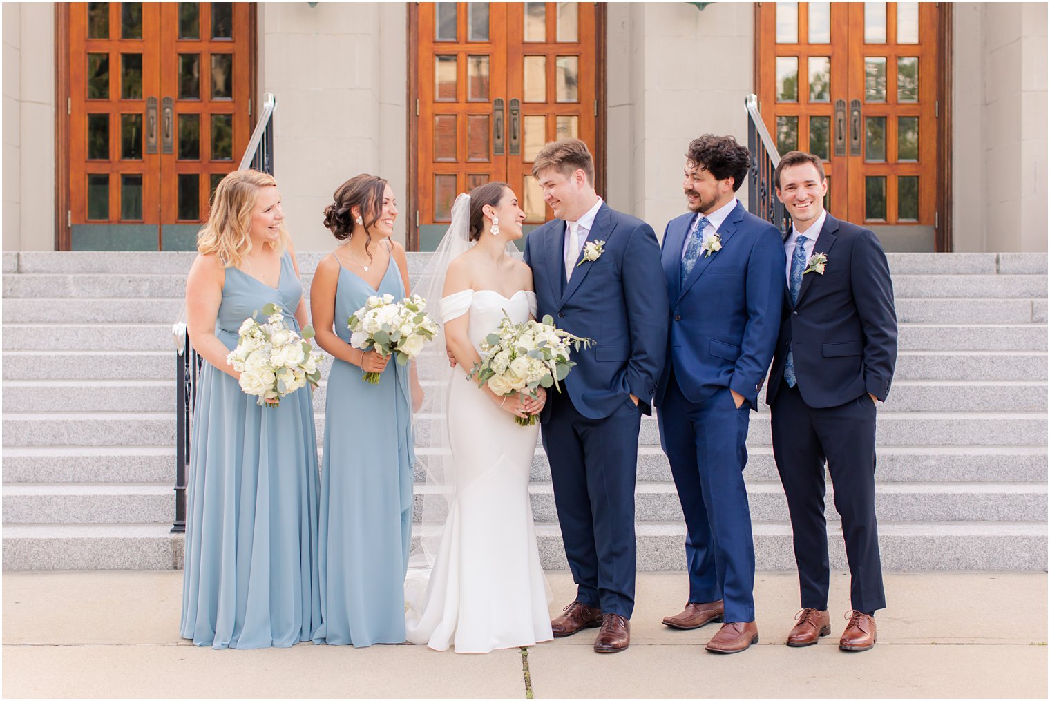 bridal party at wedding ceremony at Our Lady of Mount Carmel in Ridgewood NJ