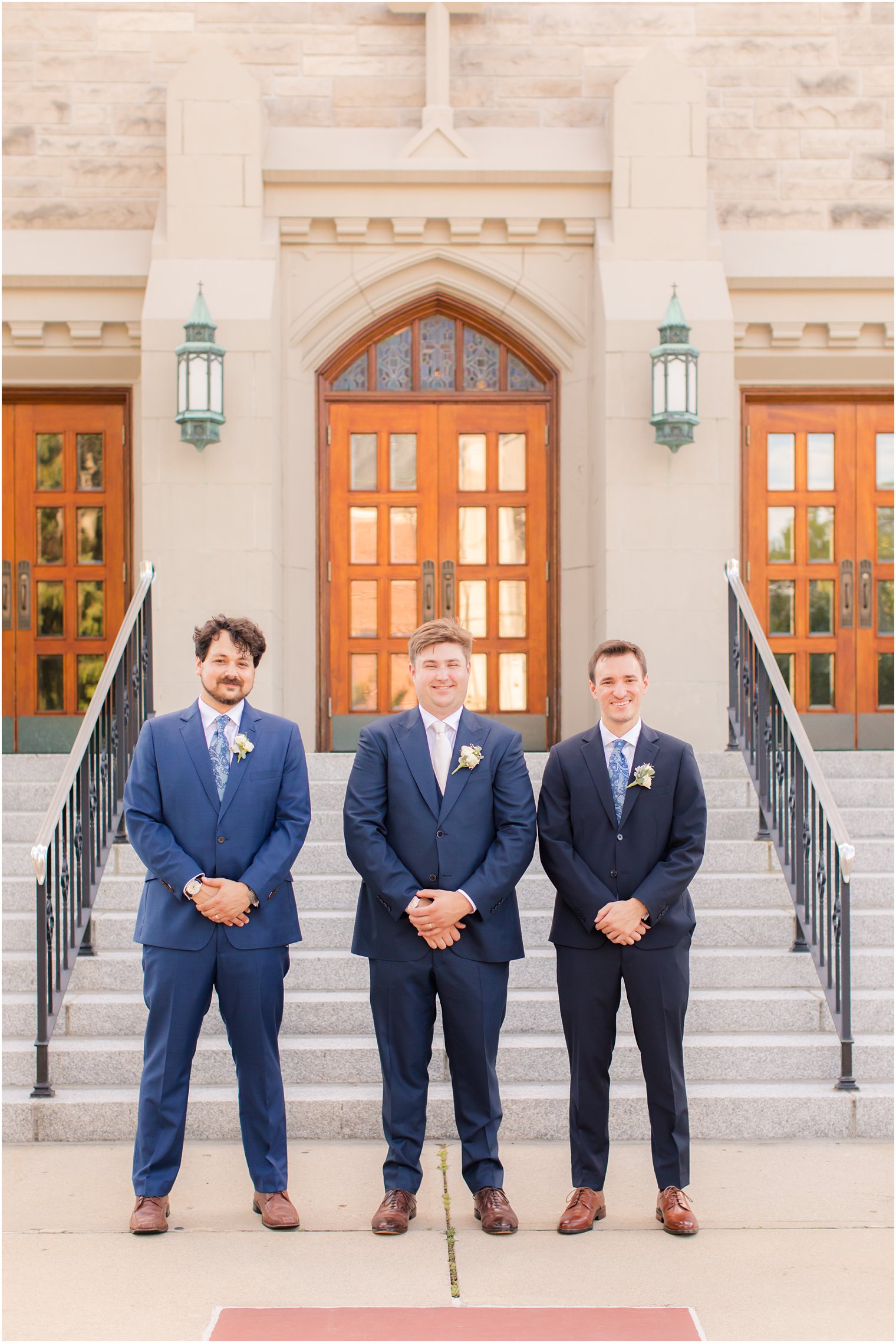 groomsmen at wedding ceremony at Our Lady of Mount Carmel in Ridgewood NJ