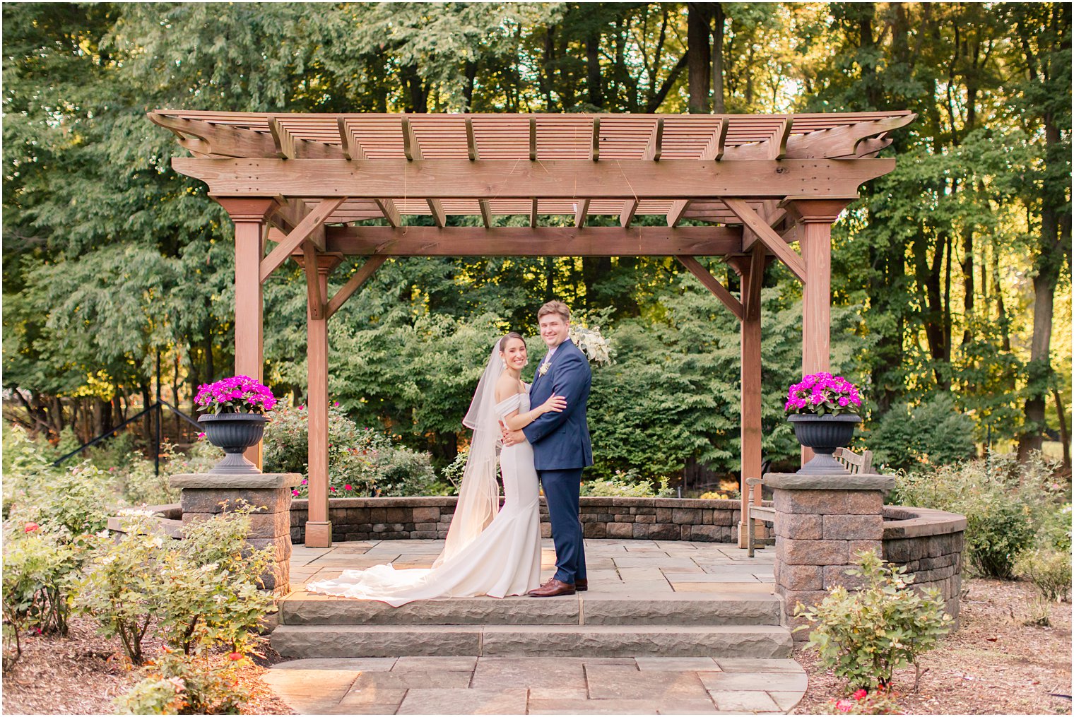 bride and groom photos at the Gardens of Wyckoff 