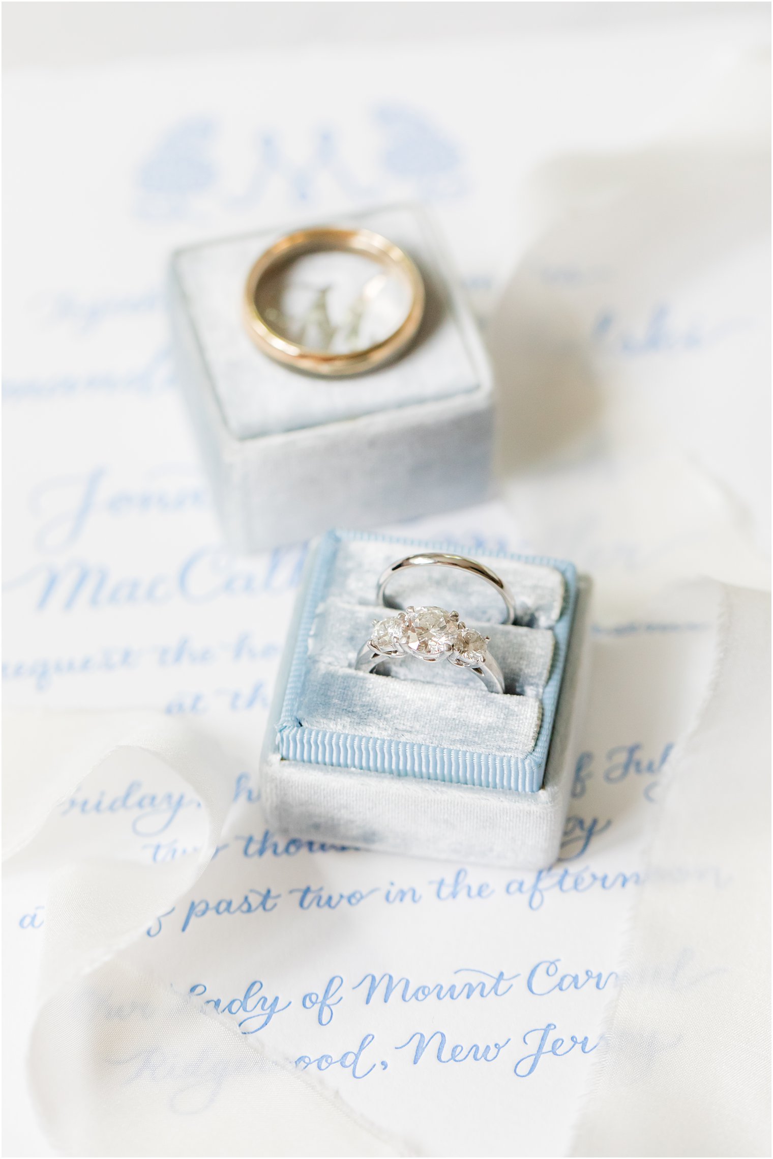 wedding bands in a Mrs. Box