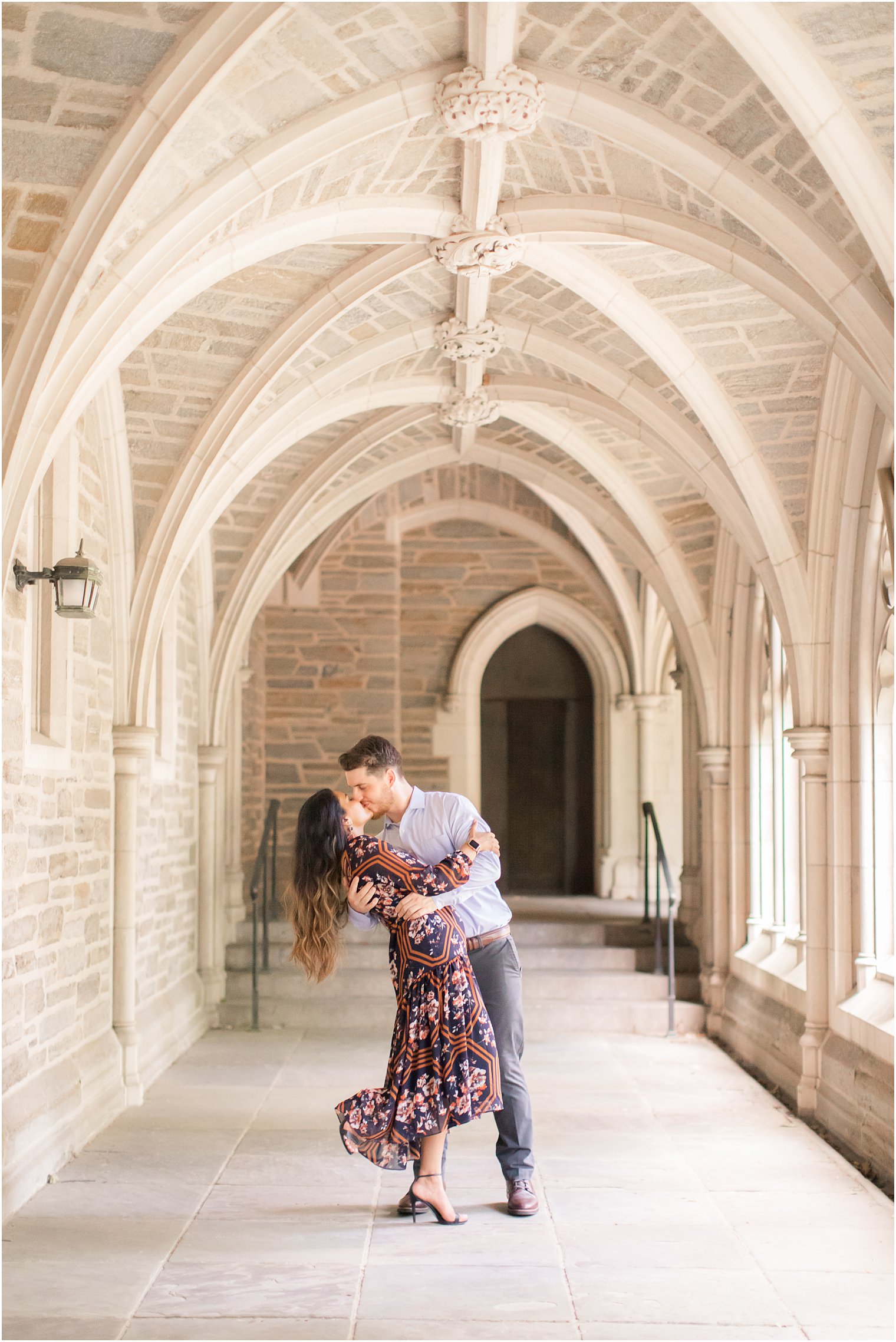 Iconic spot for engagement photos at Princeton University