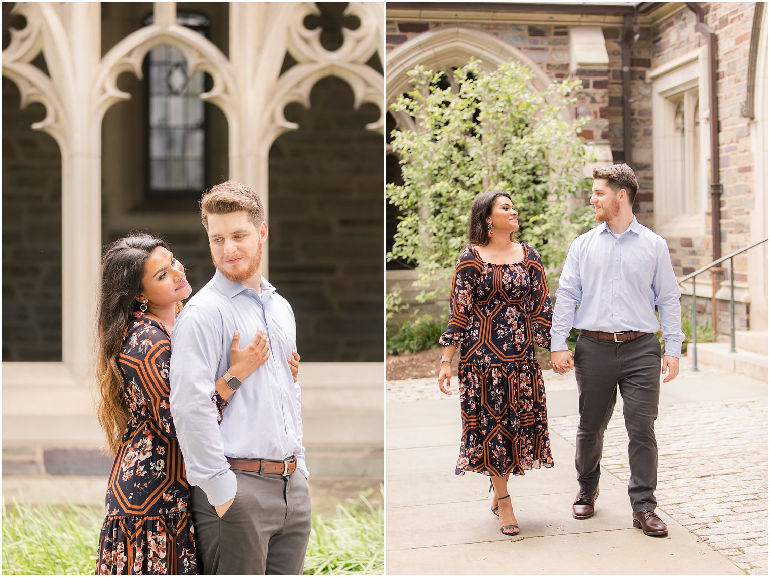 Engaged couple at Princeton University Engagement Session