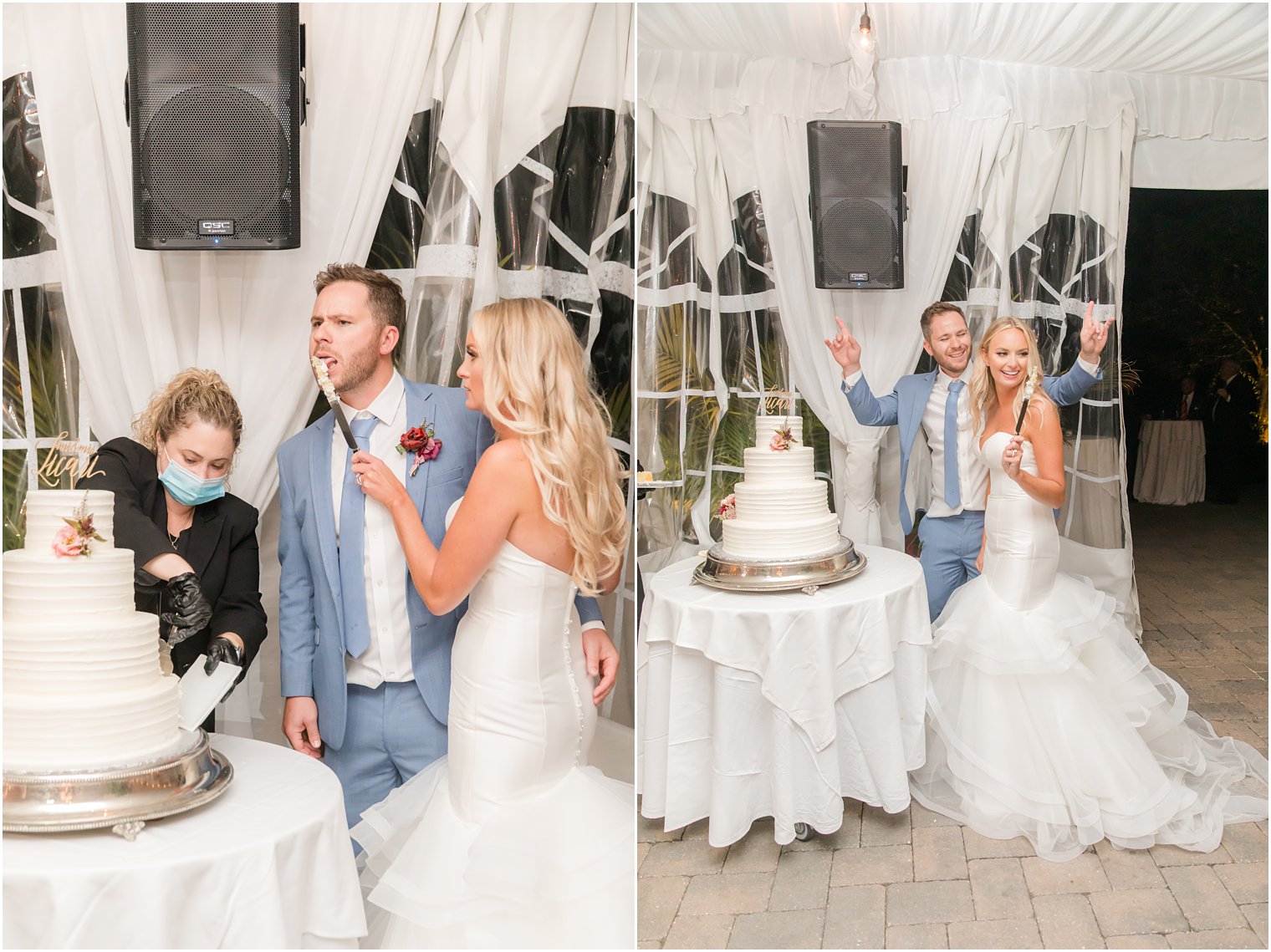 NJ wedding cake cutting at New Jersey wedding reception