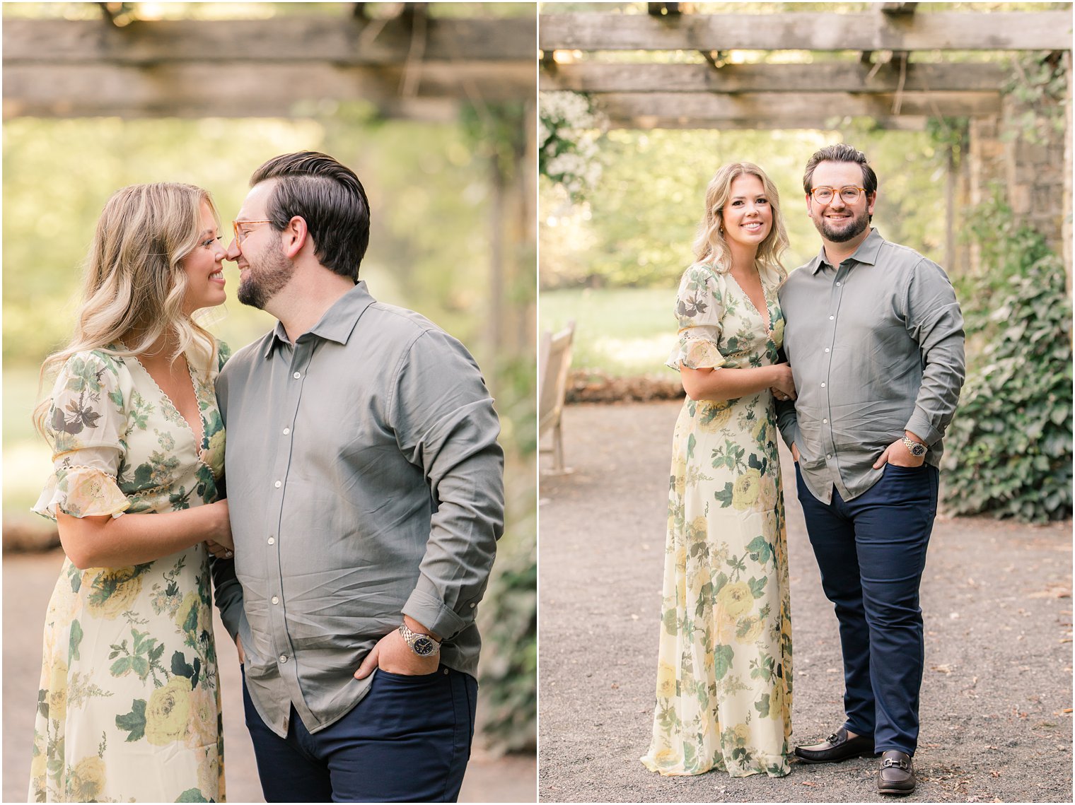 New Jersey couple poses in gardens of Bernardsville NJ