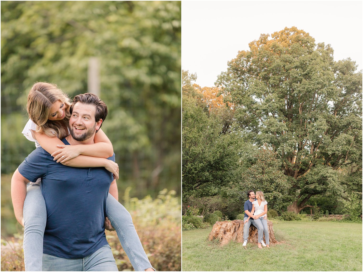 casual summer engagement session at Cross Estate Gardens