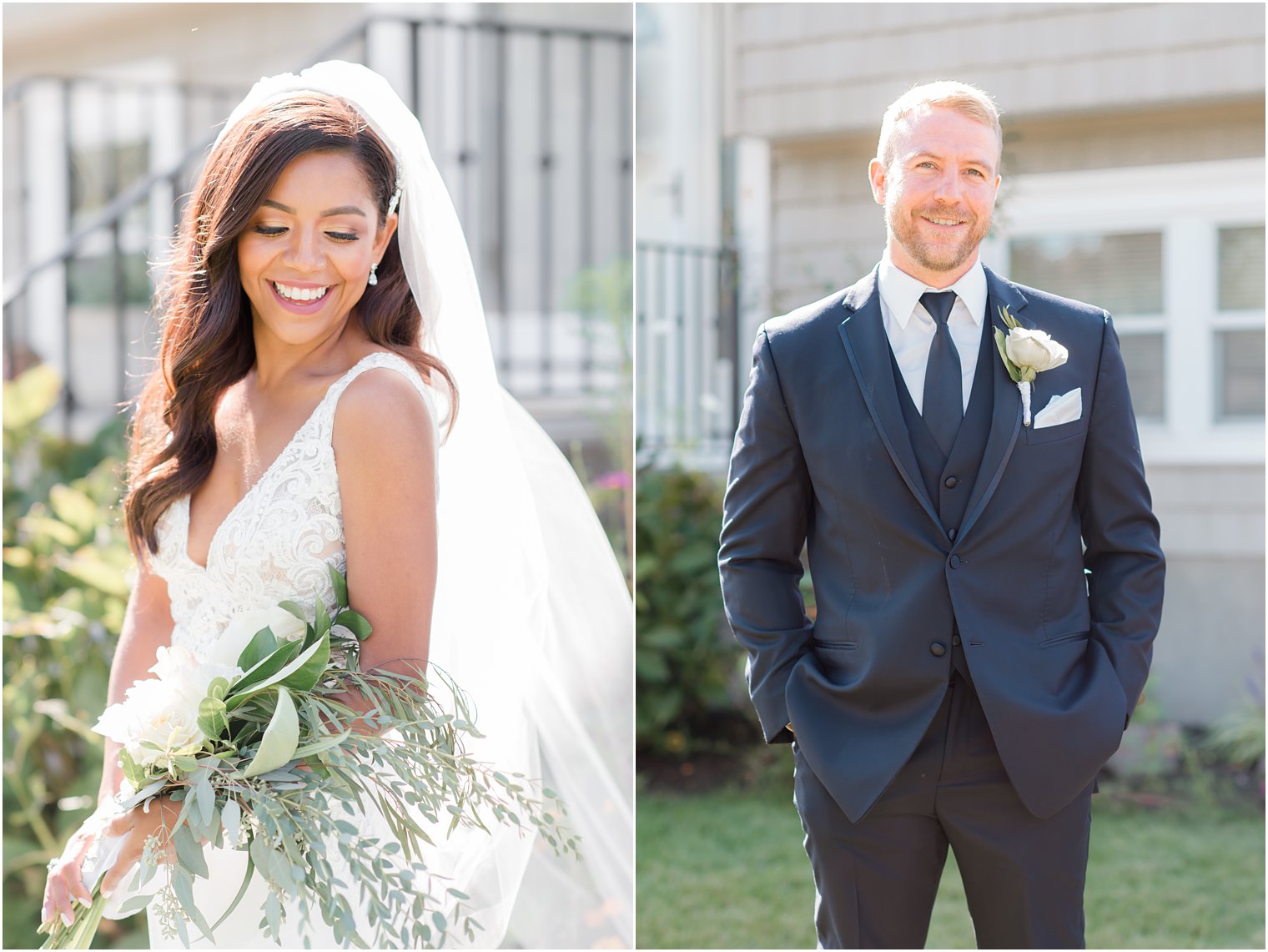 bride and groom pose during New Jersey wedding