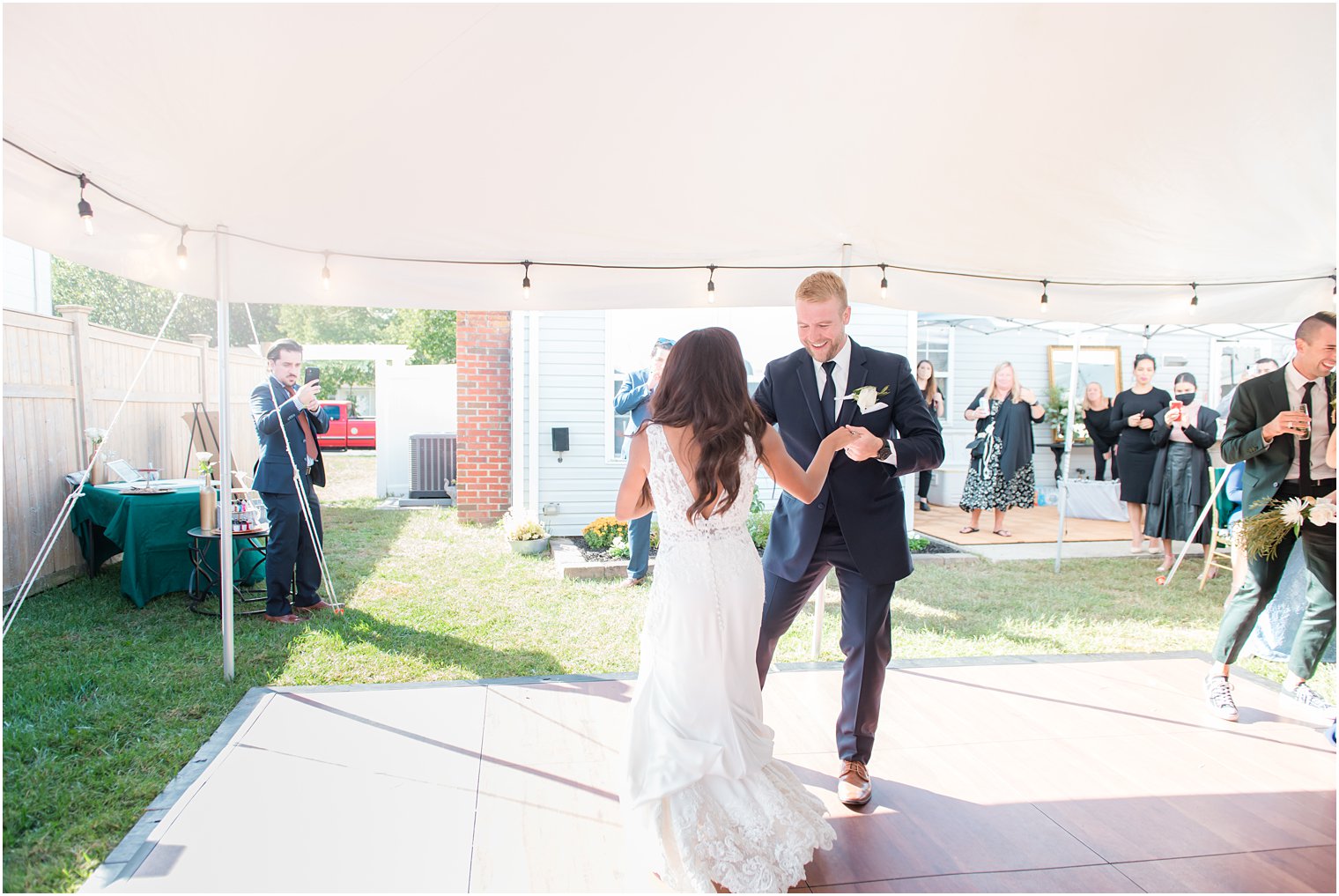 bride and groom dance during NJ wedding reception