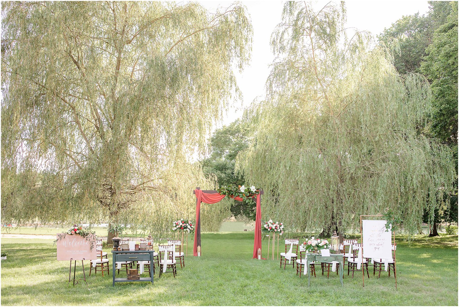outdoor Fall Wedding Inspiration for ceremony setup 