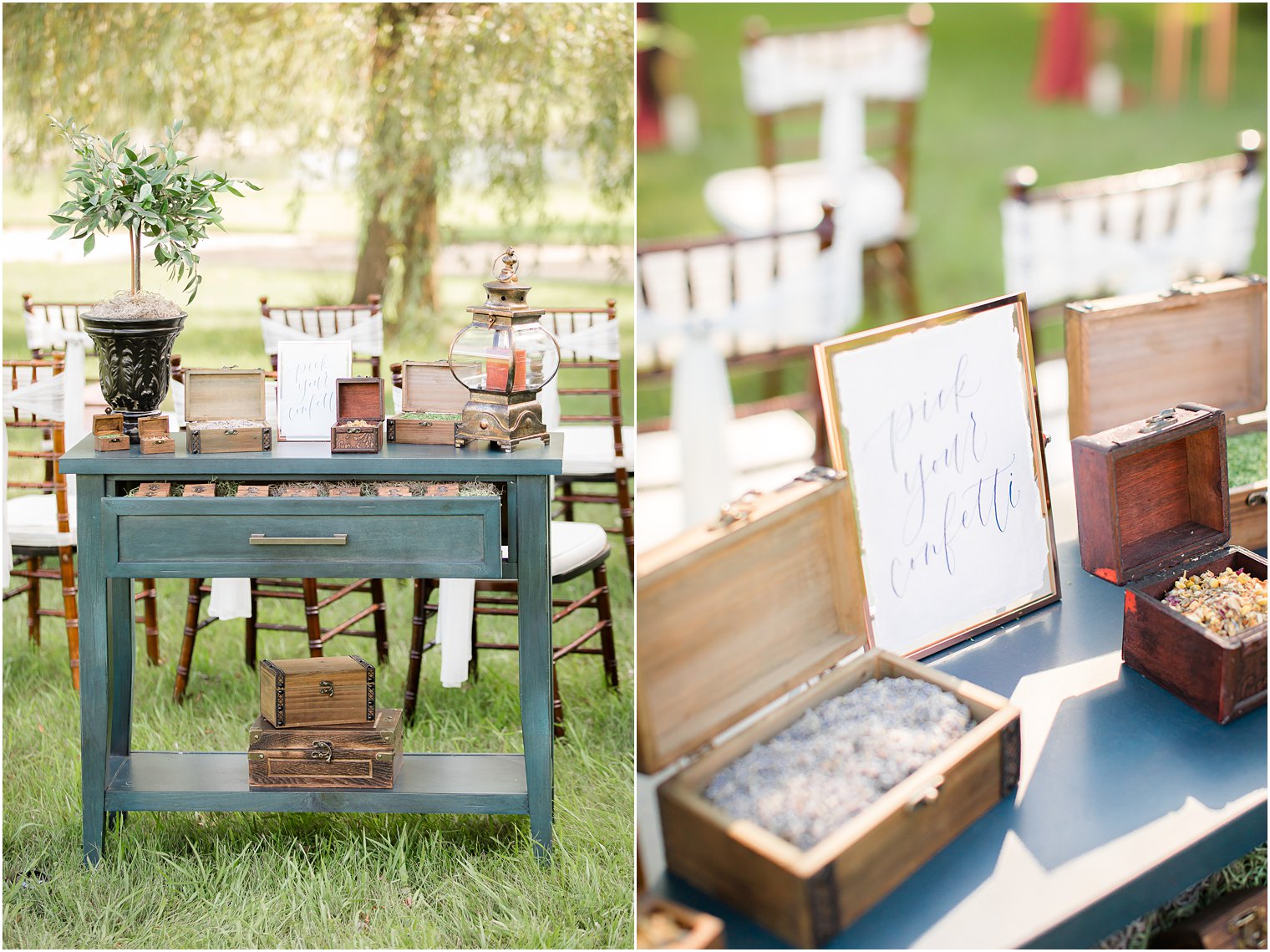 wedding reception details for outdoor microwedding at WOTW