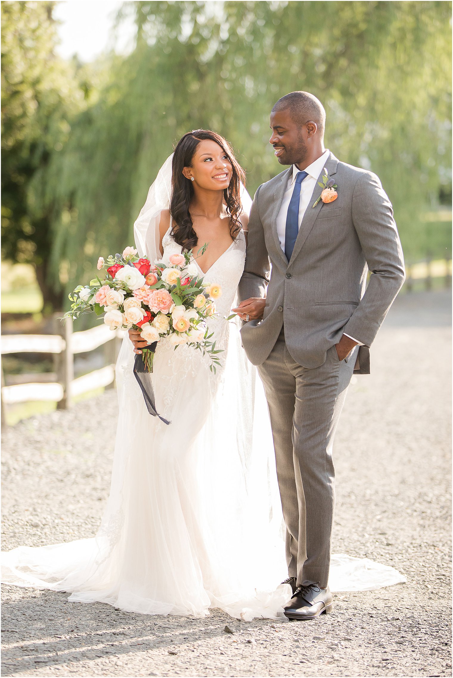 newlyweds walk through WOTW during fall wedding inspiration styled shoot