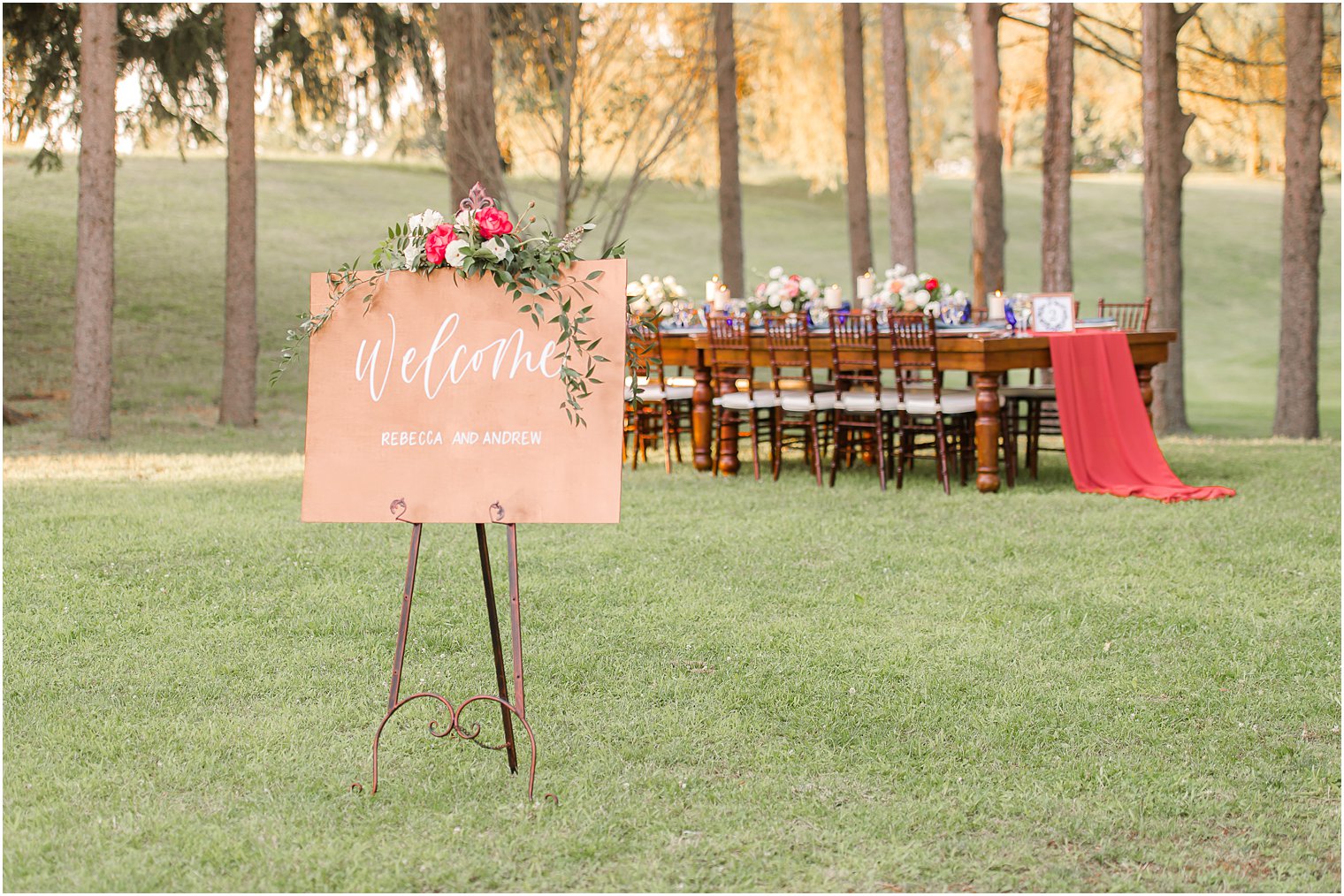 welcome sign for modern wedding at WOTW