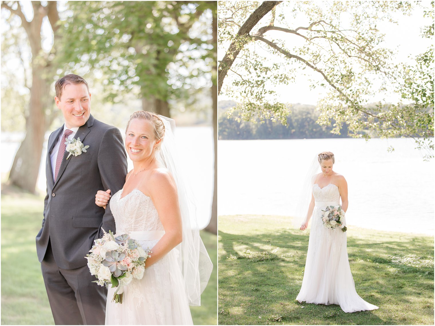 Indian Trail Club Micro Wedding portraits along lakeside with Idalia Photography