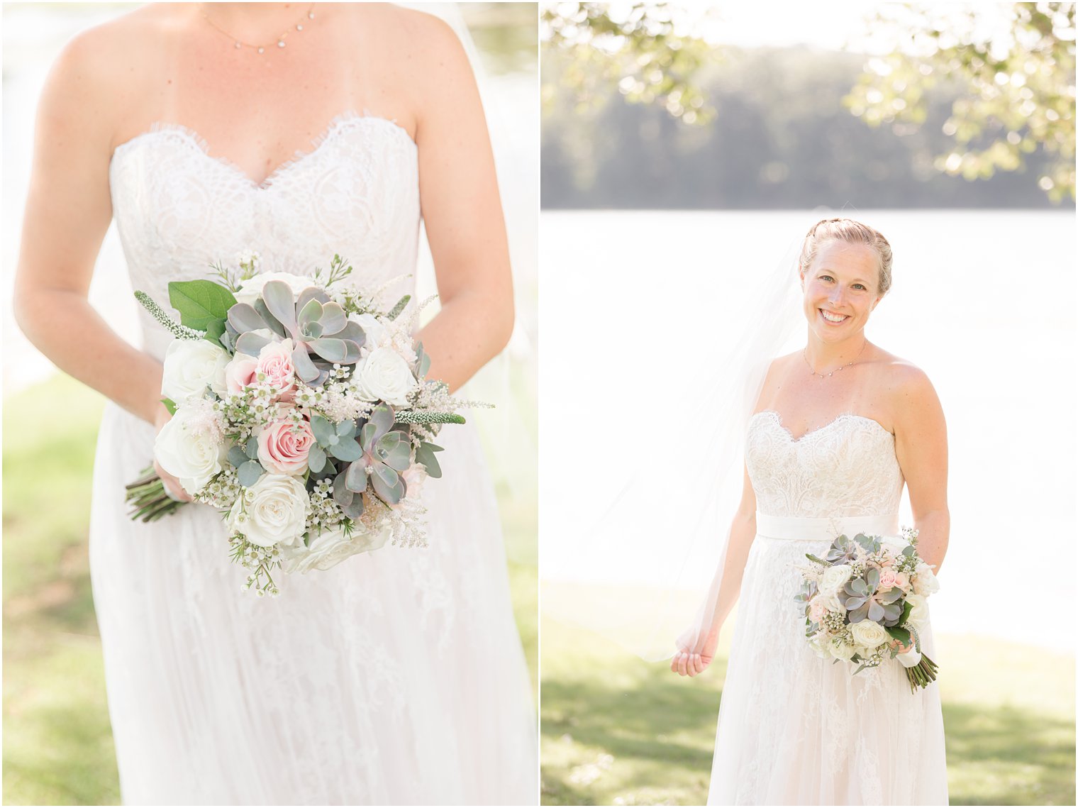 lakeside bridal portraits at Indian Trail Club