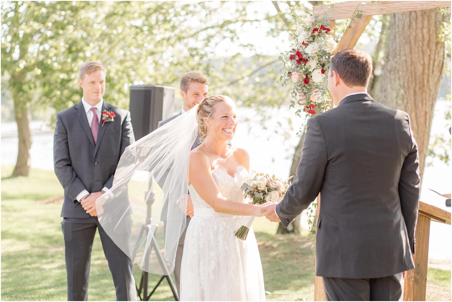 waterfront wedding ceremony at Indian Trail Club