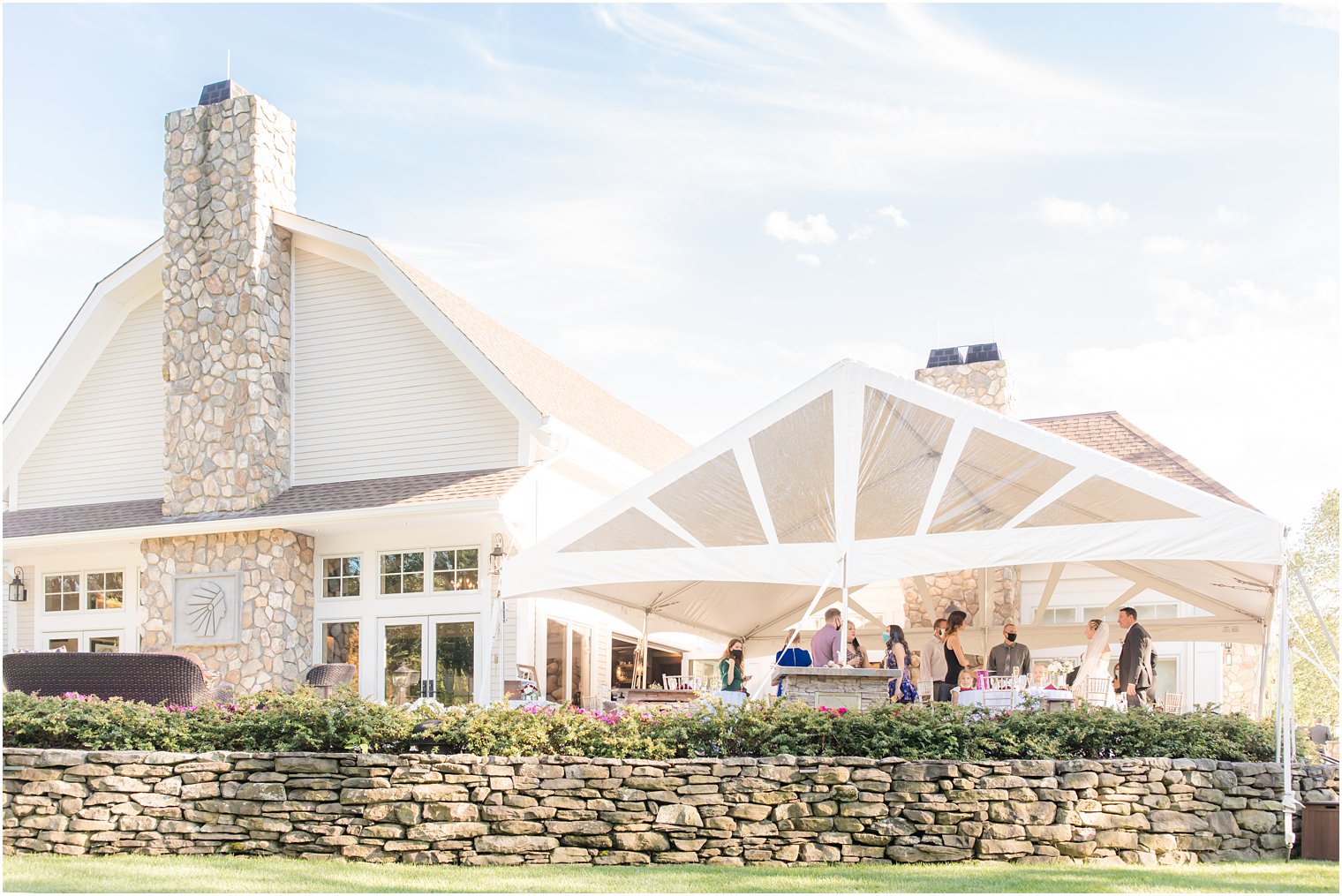 Indian Trail Club Micro Wedding reception under tent in Franklin Lakes NJ