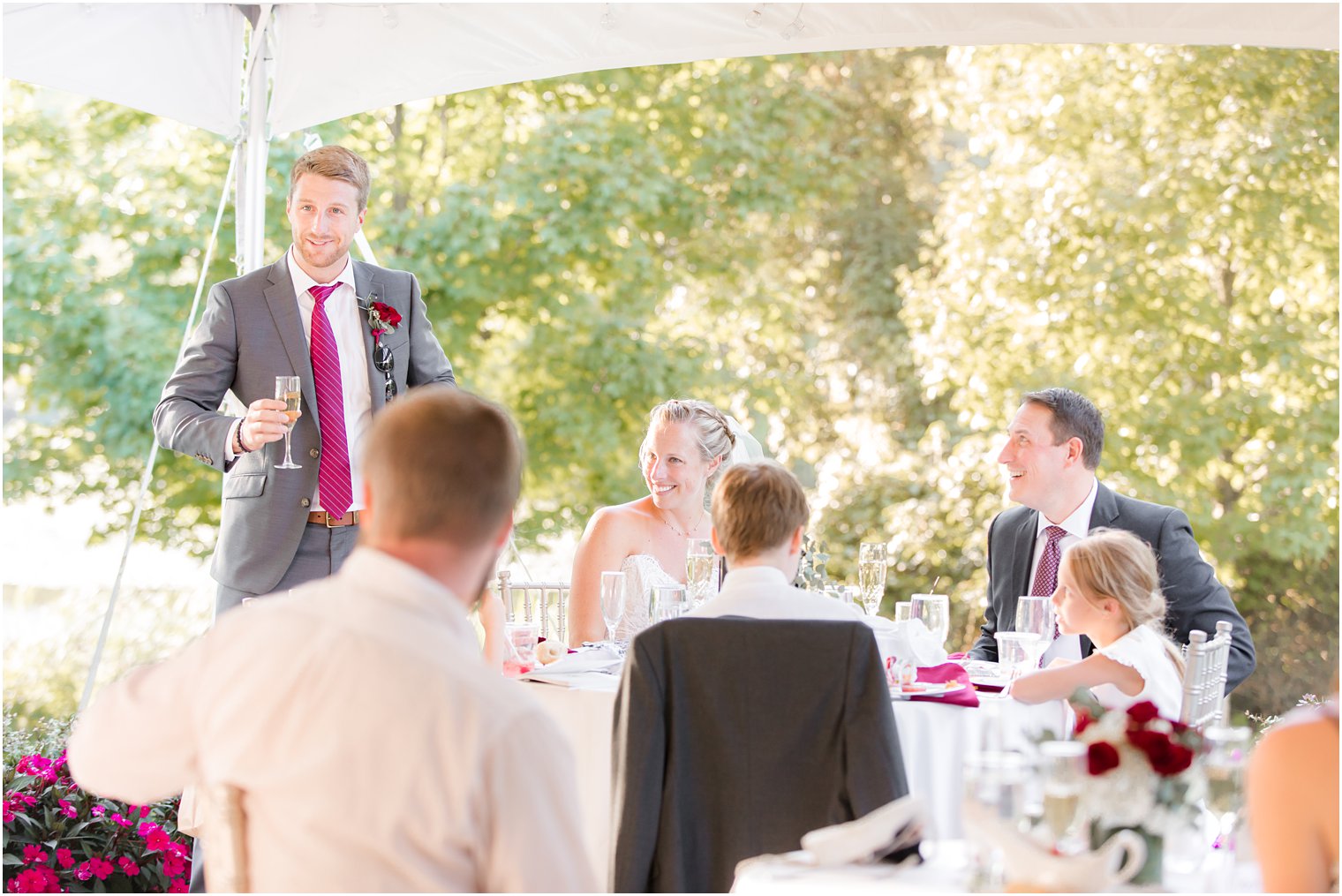 wedding toasts during Indian Trail Club Micro Wedding reception