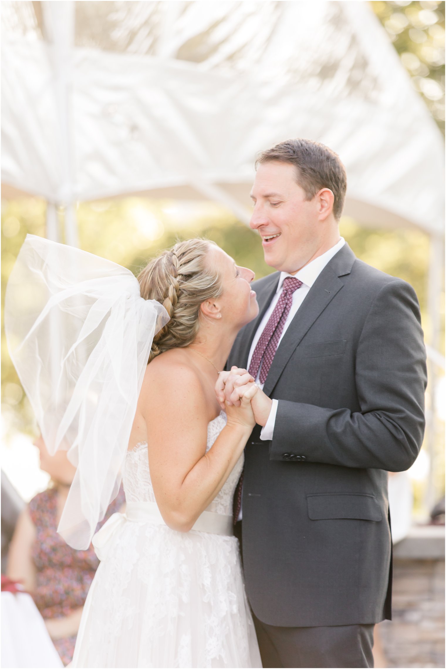 bride and groom have first dance at Indian Trail Club wedding reception