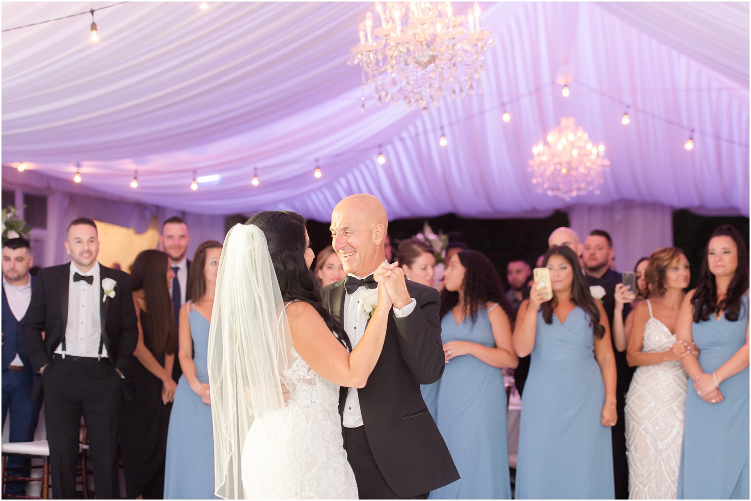bride dances with father during Millstone NJ wedding