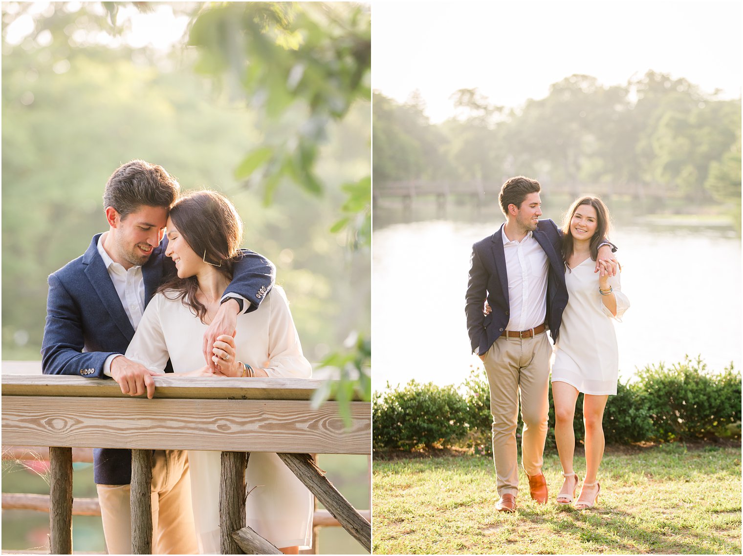 New Jersey couple hugs during engagement session 
