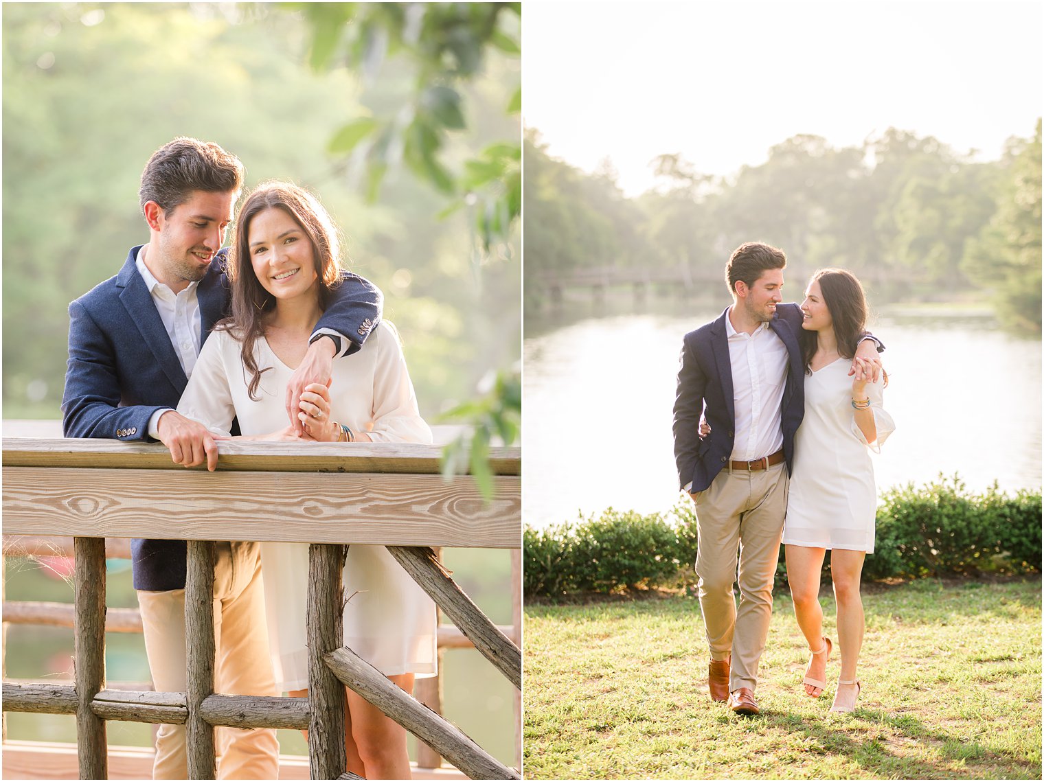 romantic summer engagement session in New Jersey