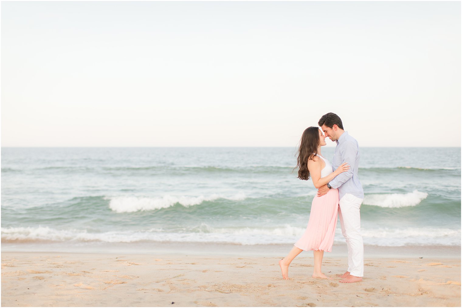 waterfront engagement session in Spring Lake